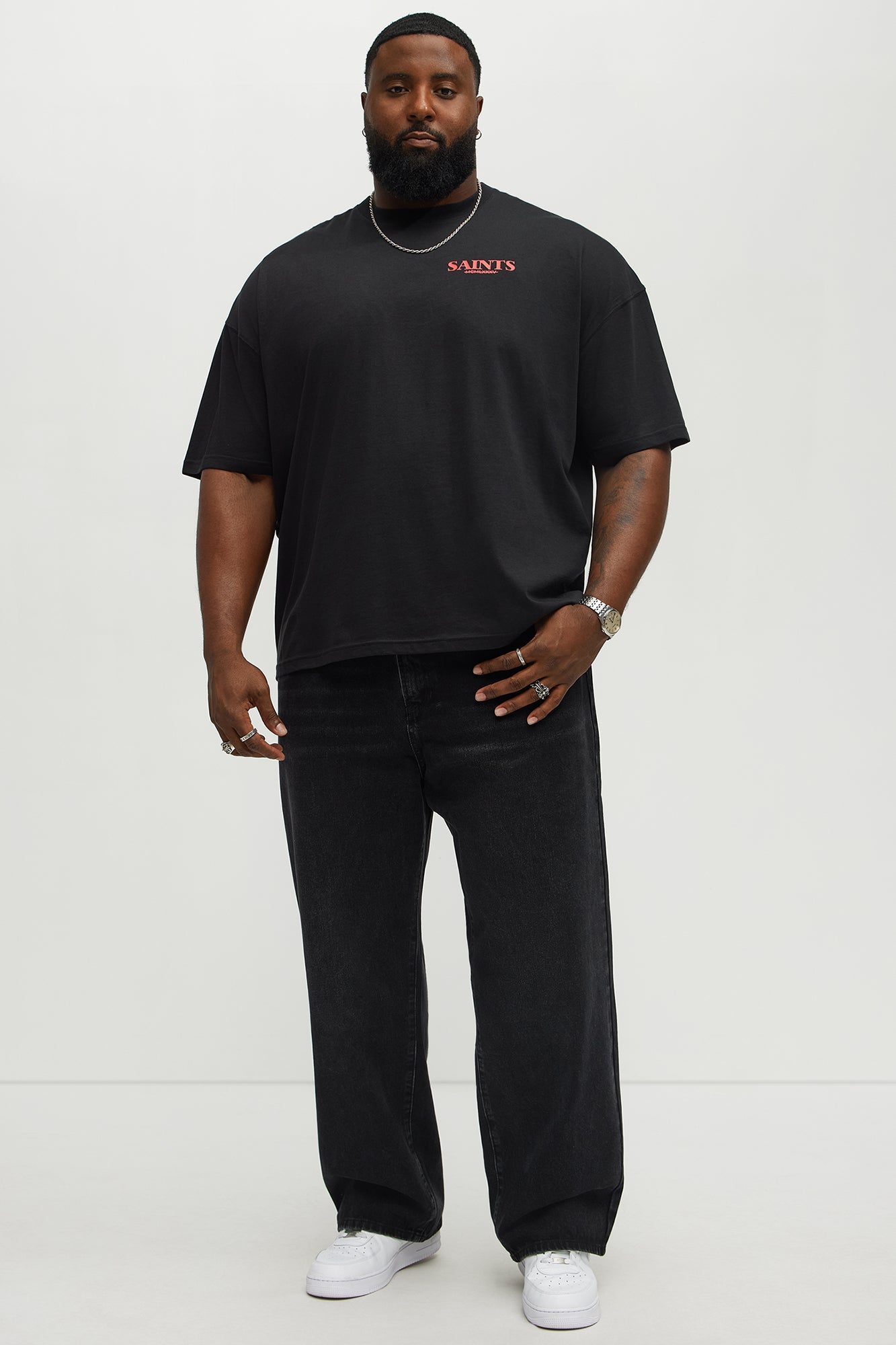 Unseen Saints Oversized Short Sleeve Tee - Black