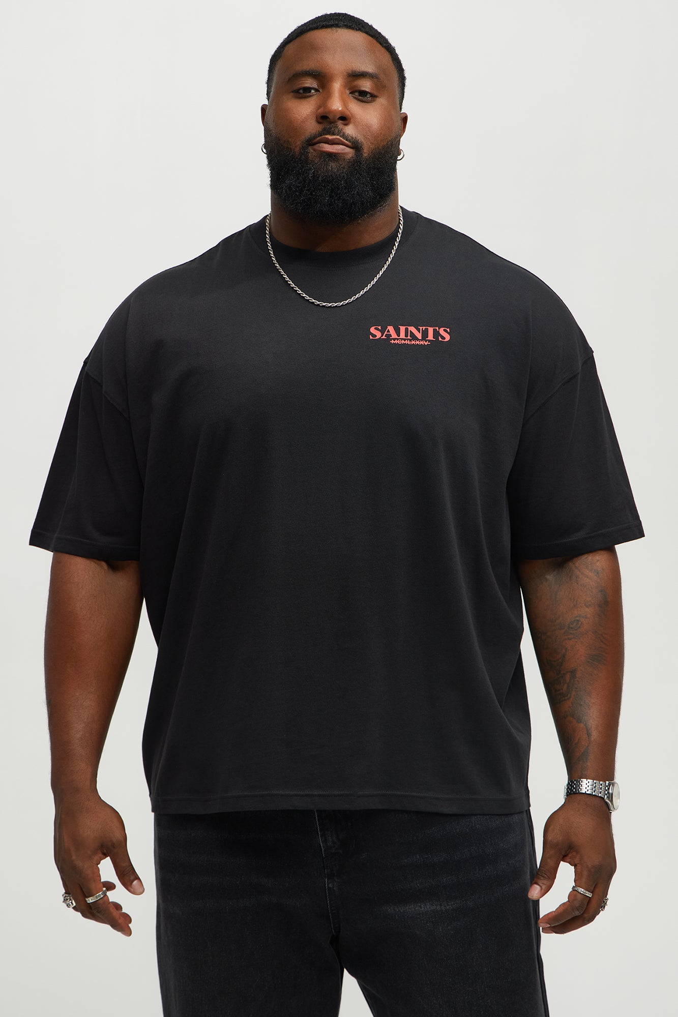 Unseen Saints Oversized Short Sleeve Tee - Black