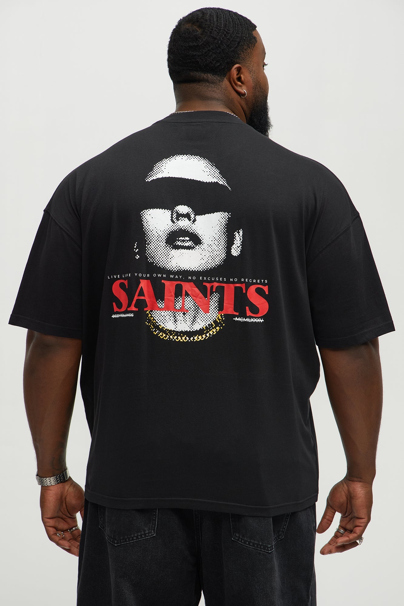 Unseen Saints Oversized Short Sleeve Tee - Black