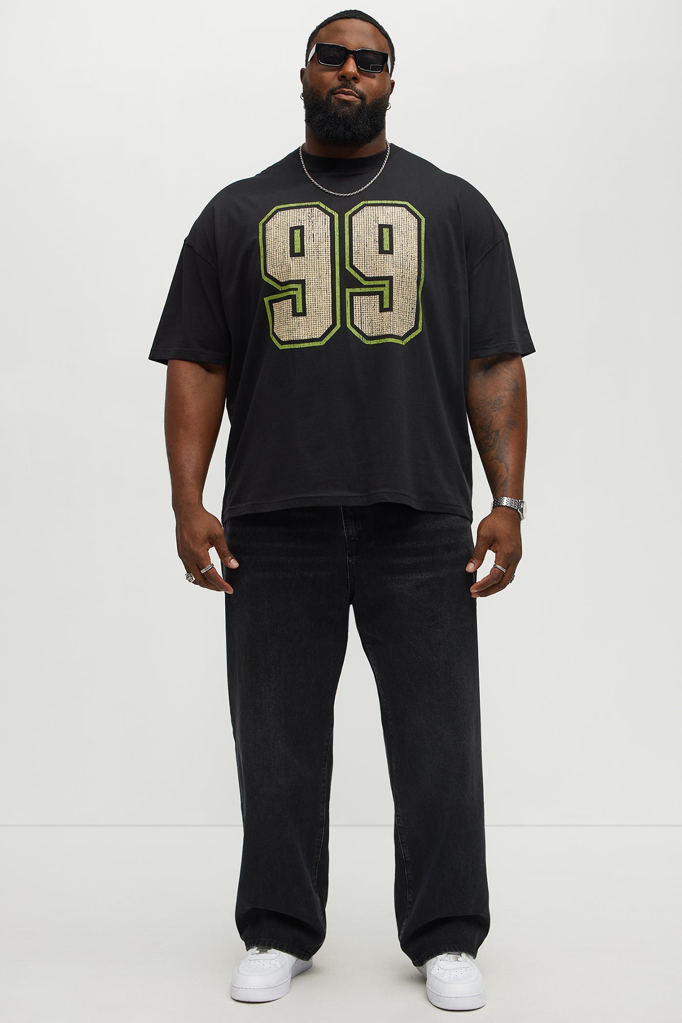 Athletic 99 Oversized Short Sleeve Tee - Black