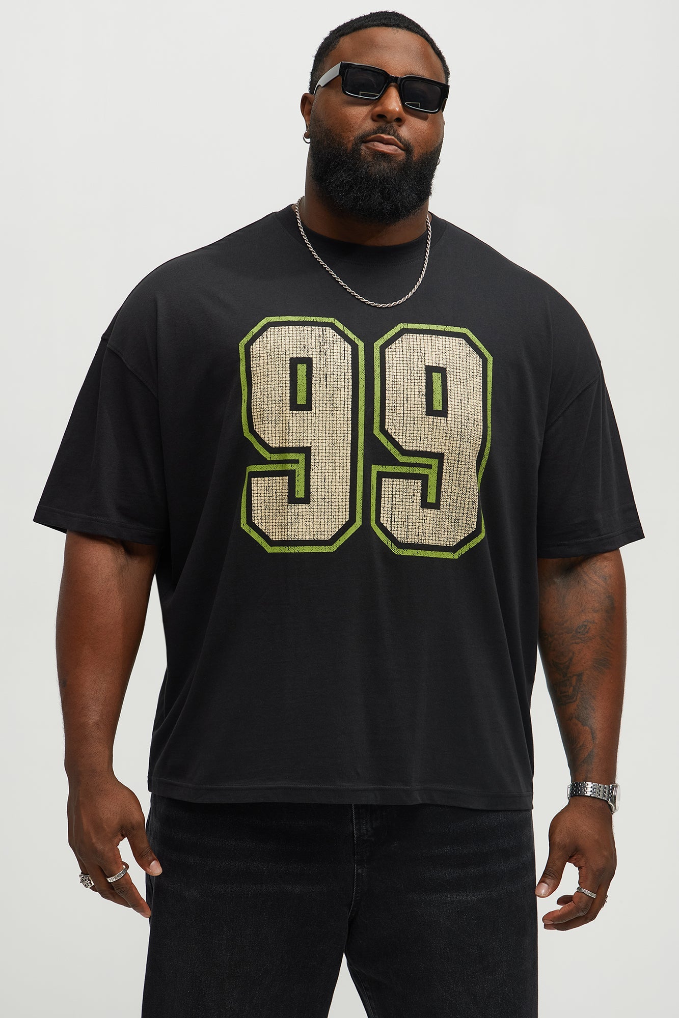 Athletic 99 Oversized Short Sleeve Tee - Black