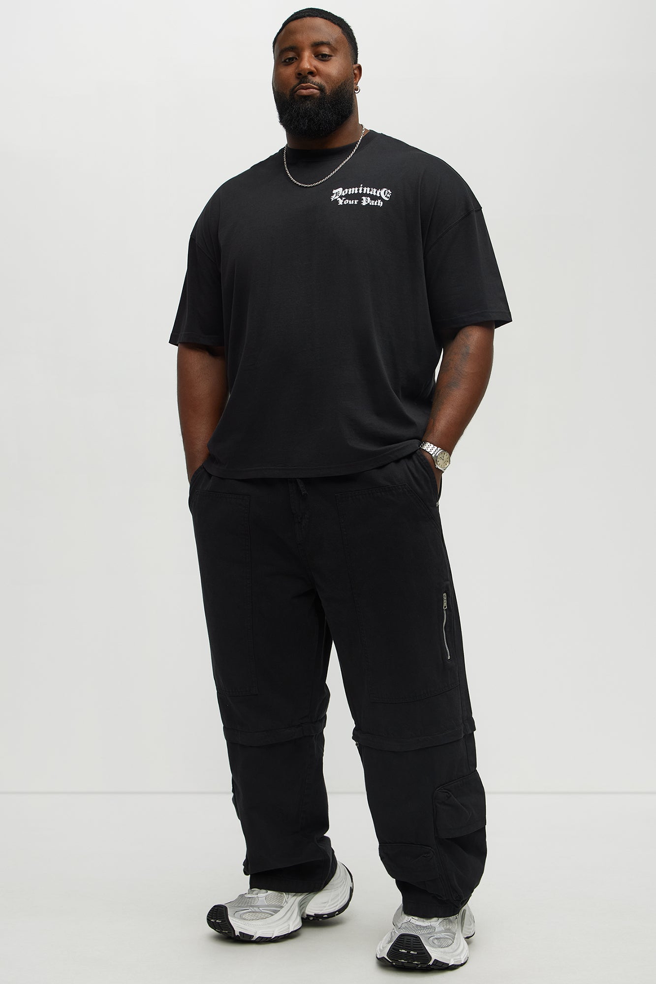Maybe Next Time Zip Off Baggy Cargo Pants - Black