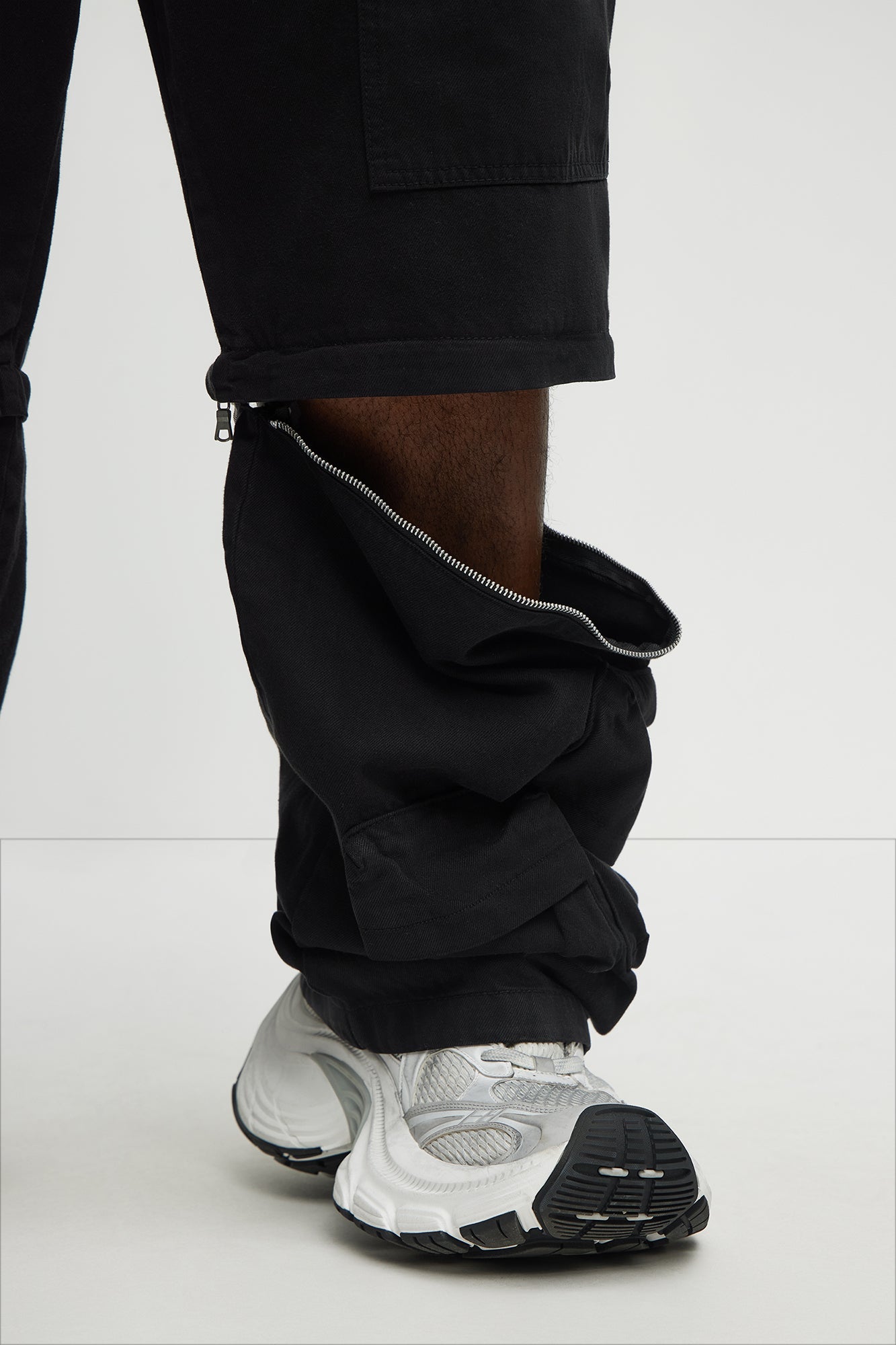 Maybe Next Time Zip Off Baggy Cargo Pants - Black