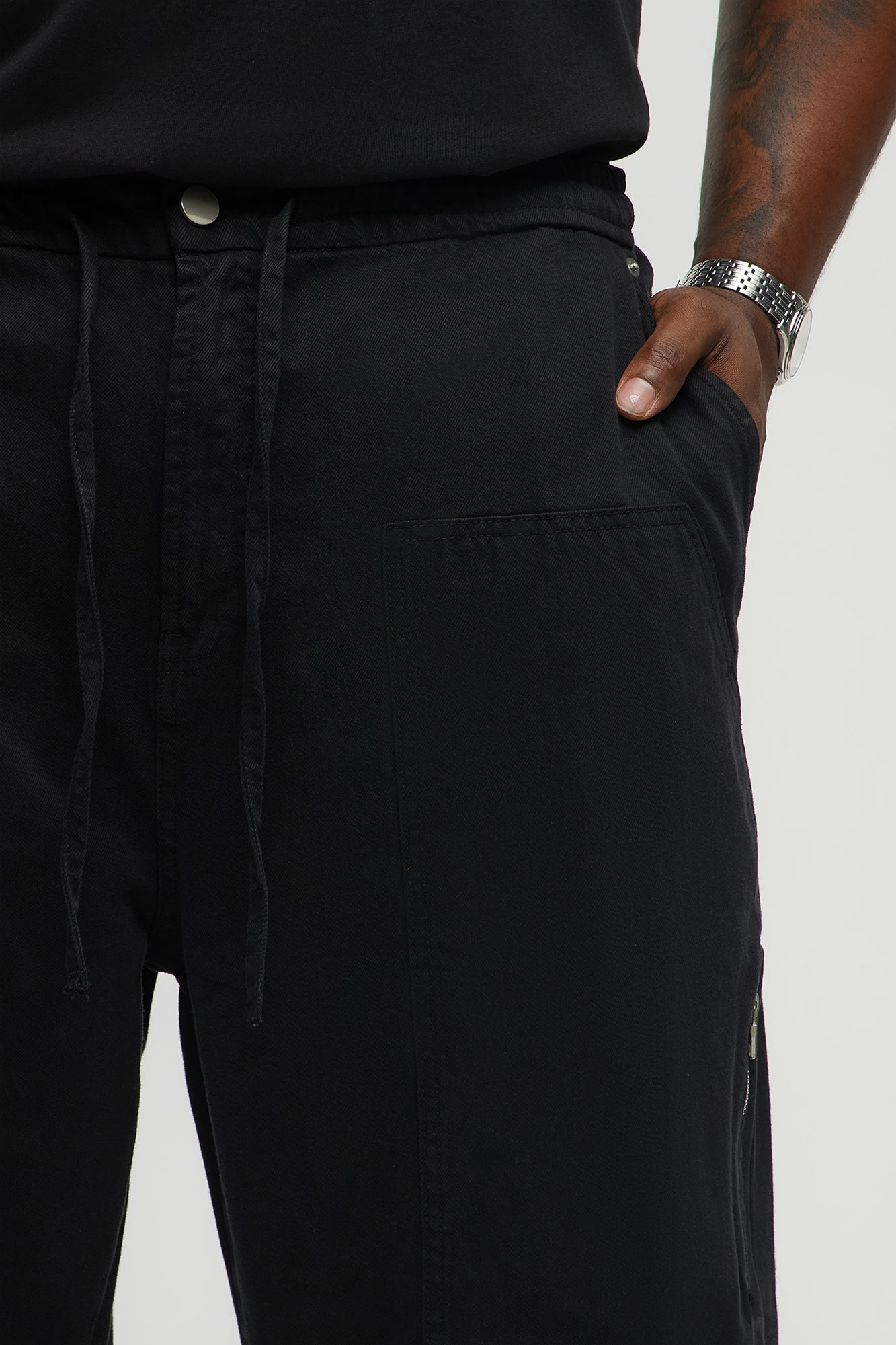 Maybe Next Time Zip Off Baggy Cargo Pants - Black