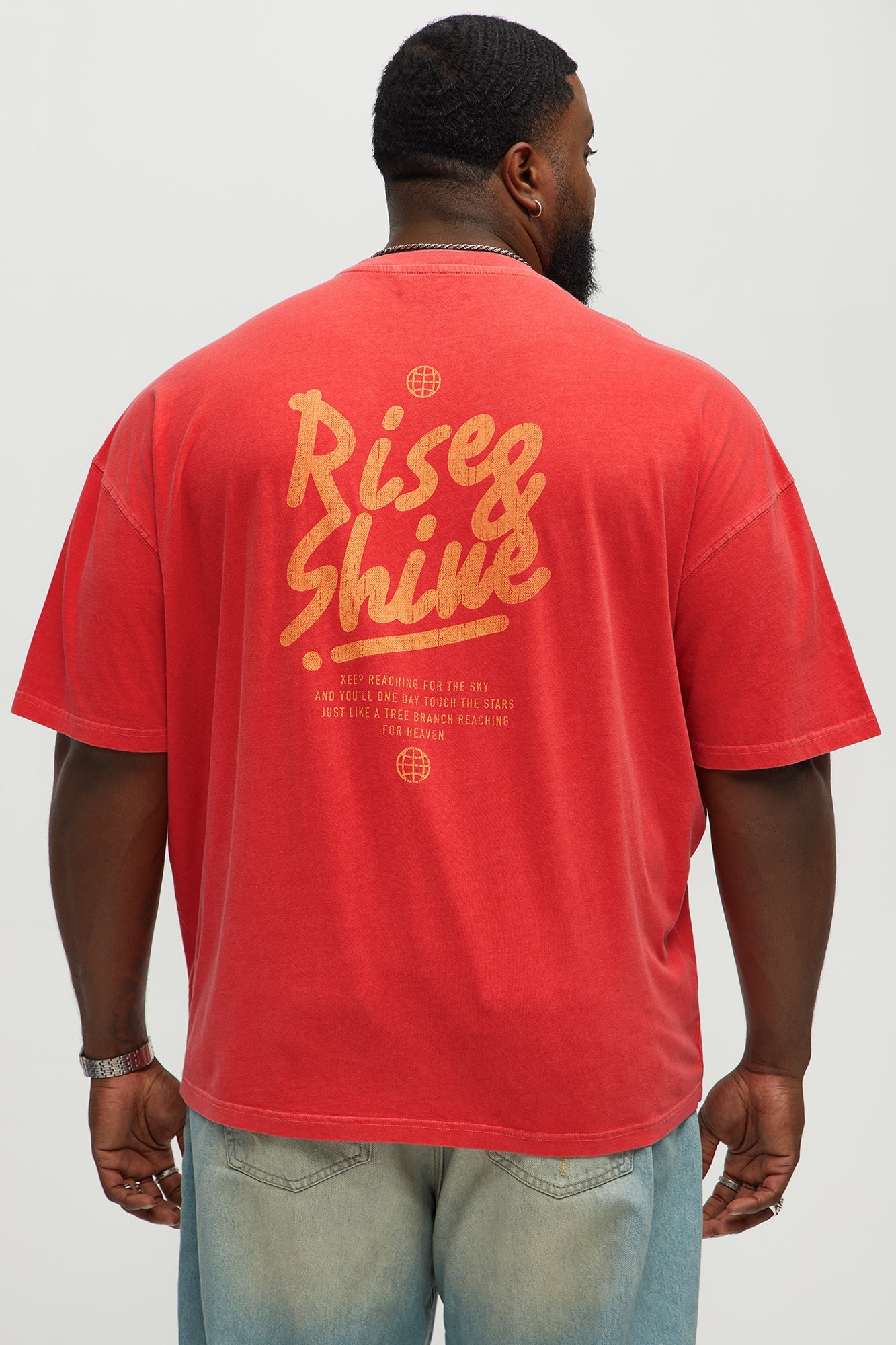 Reach For The Sky Oversized Short Sleeve Tee - Coral