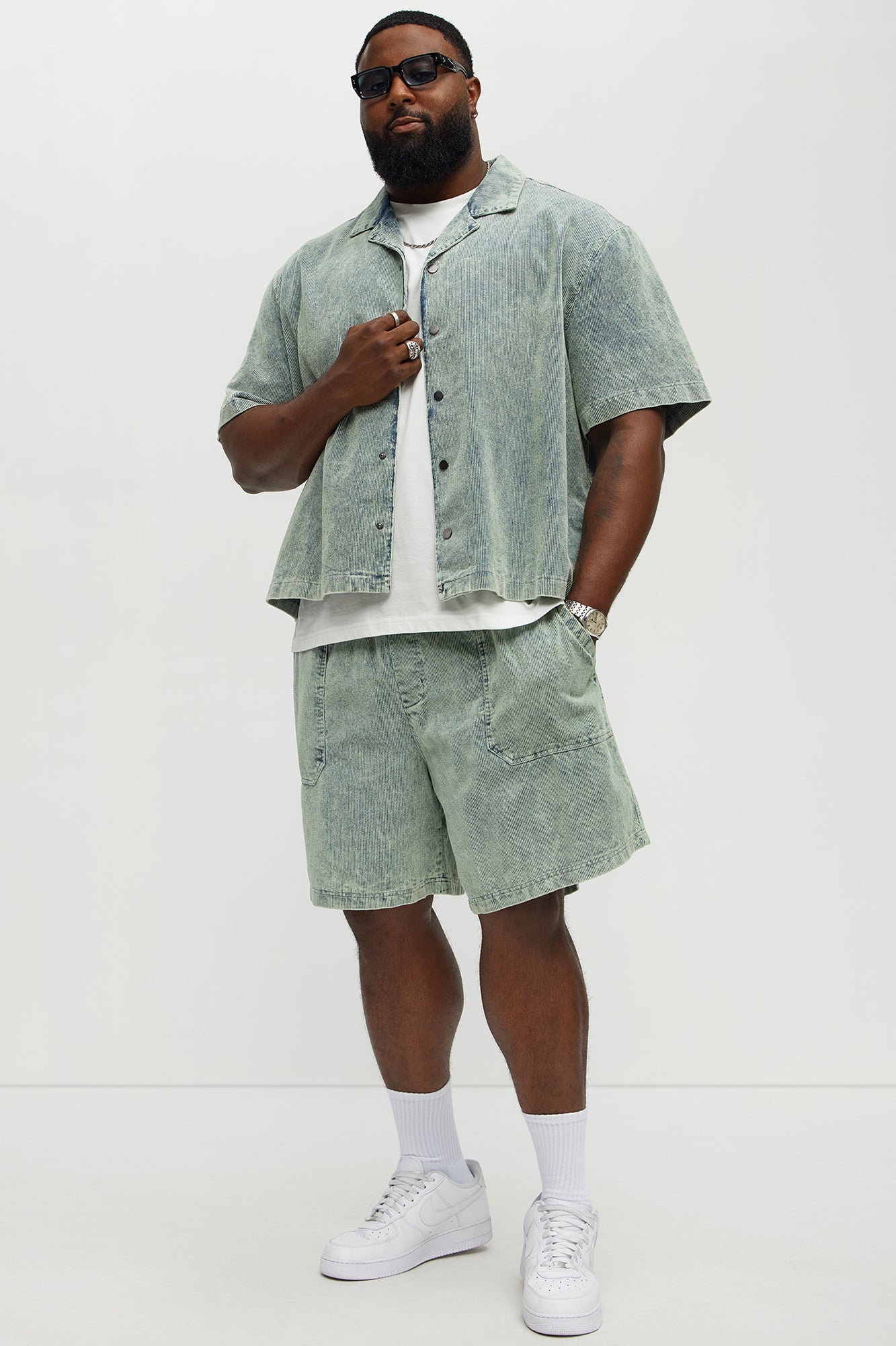 Ohio Corduroy Relaxed Shorts - Blue/combo