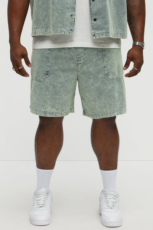 Ohio Corduroy Relaxed Shorts - Blue/combo