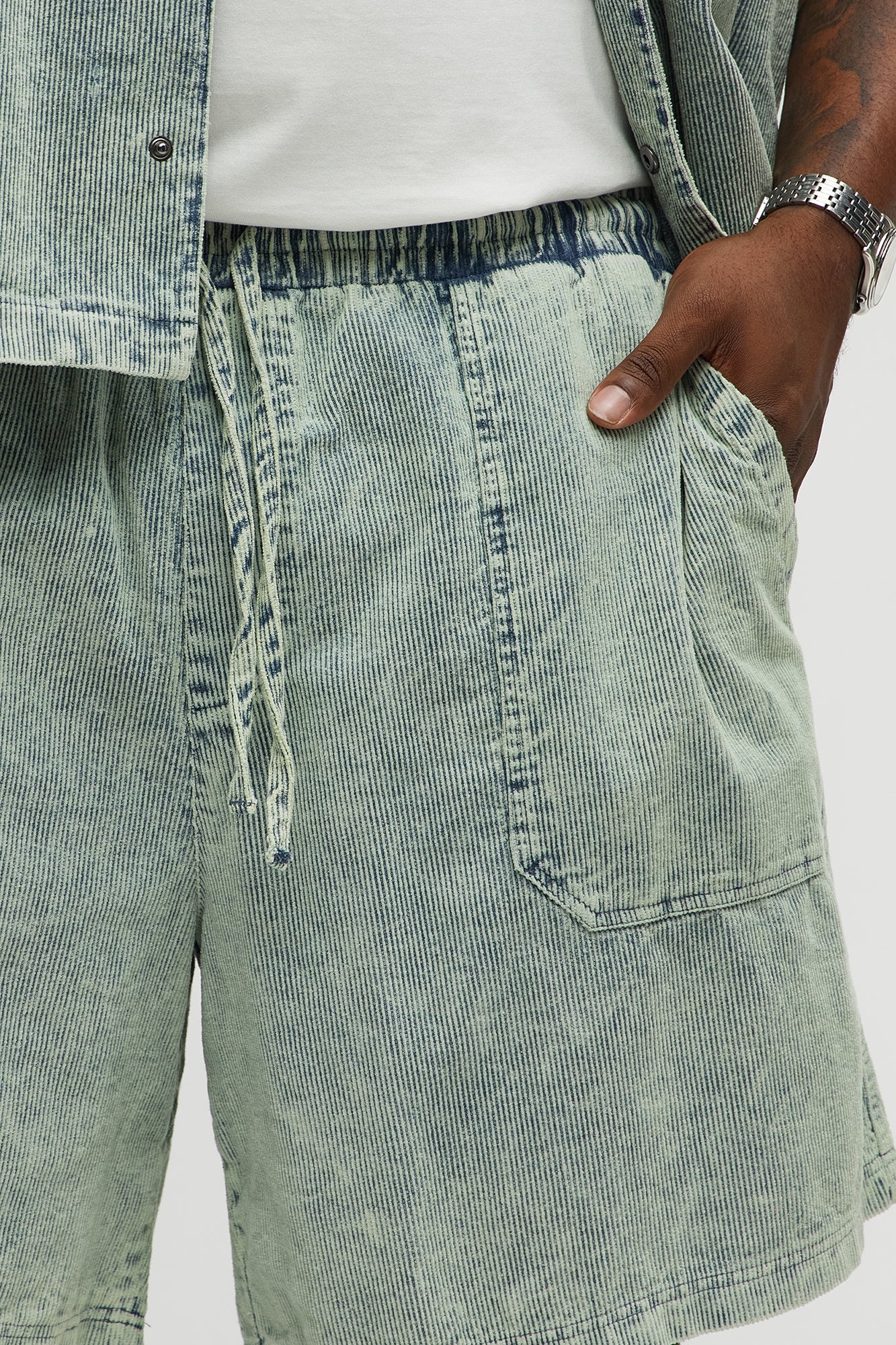 Ohio Corduroy Relaxed Shorts - Blue/combo