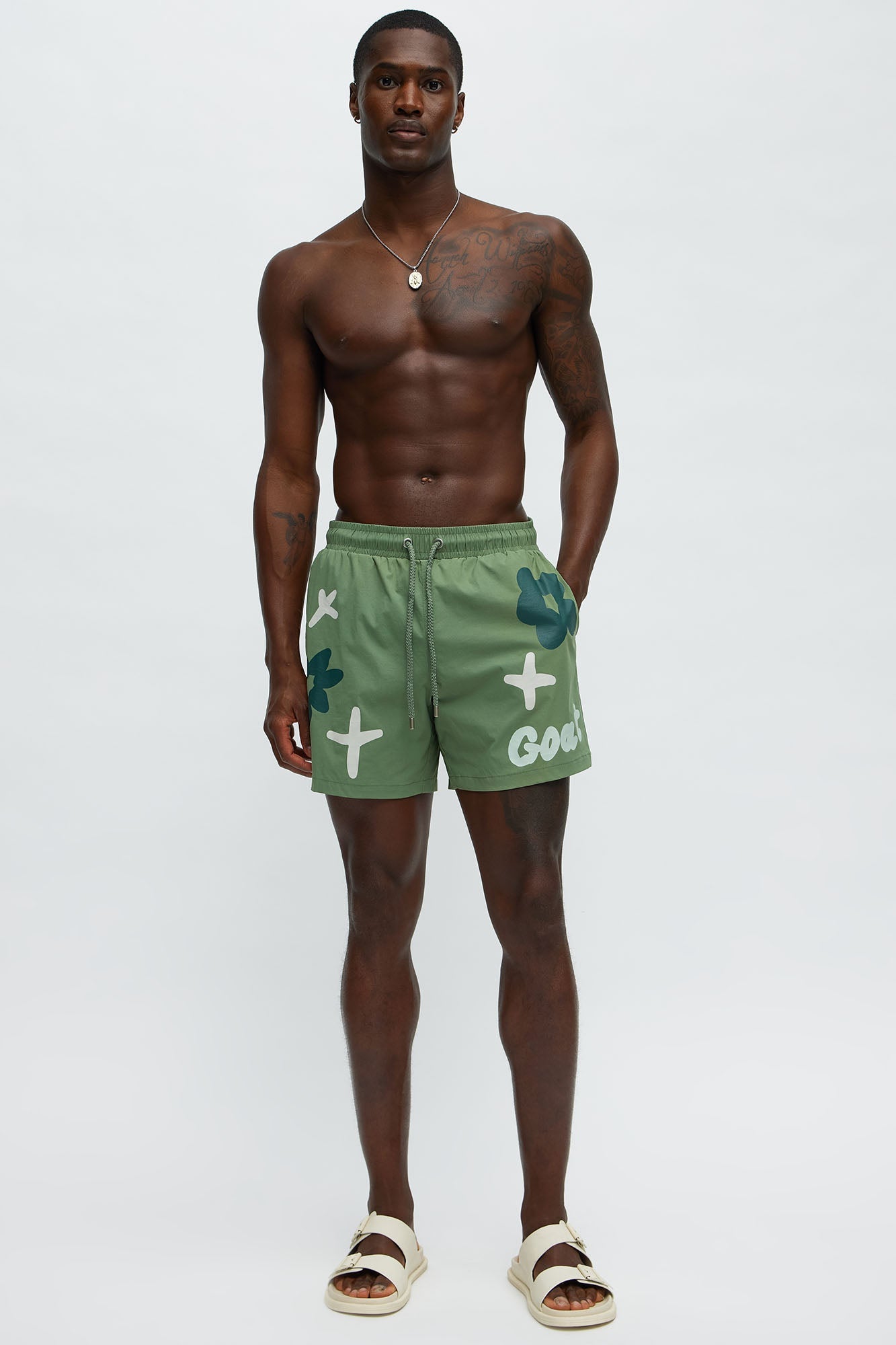 Goat And All Swim Mid Trunk - Sage