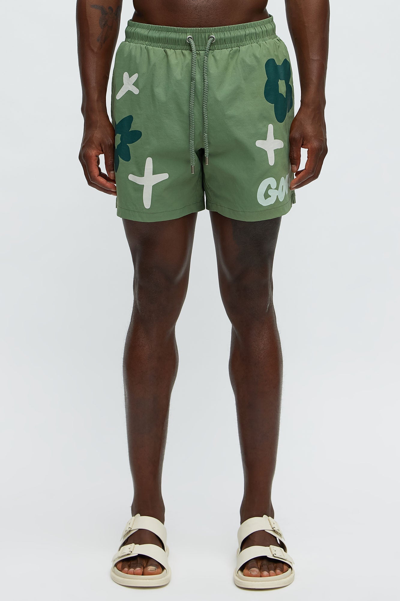 Goat And All Swim Mid Trunk - Sage