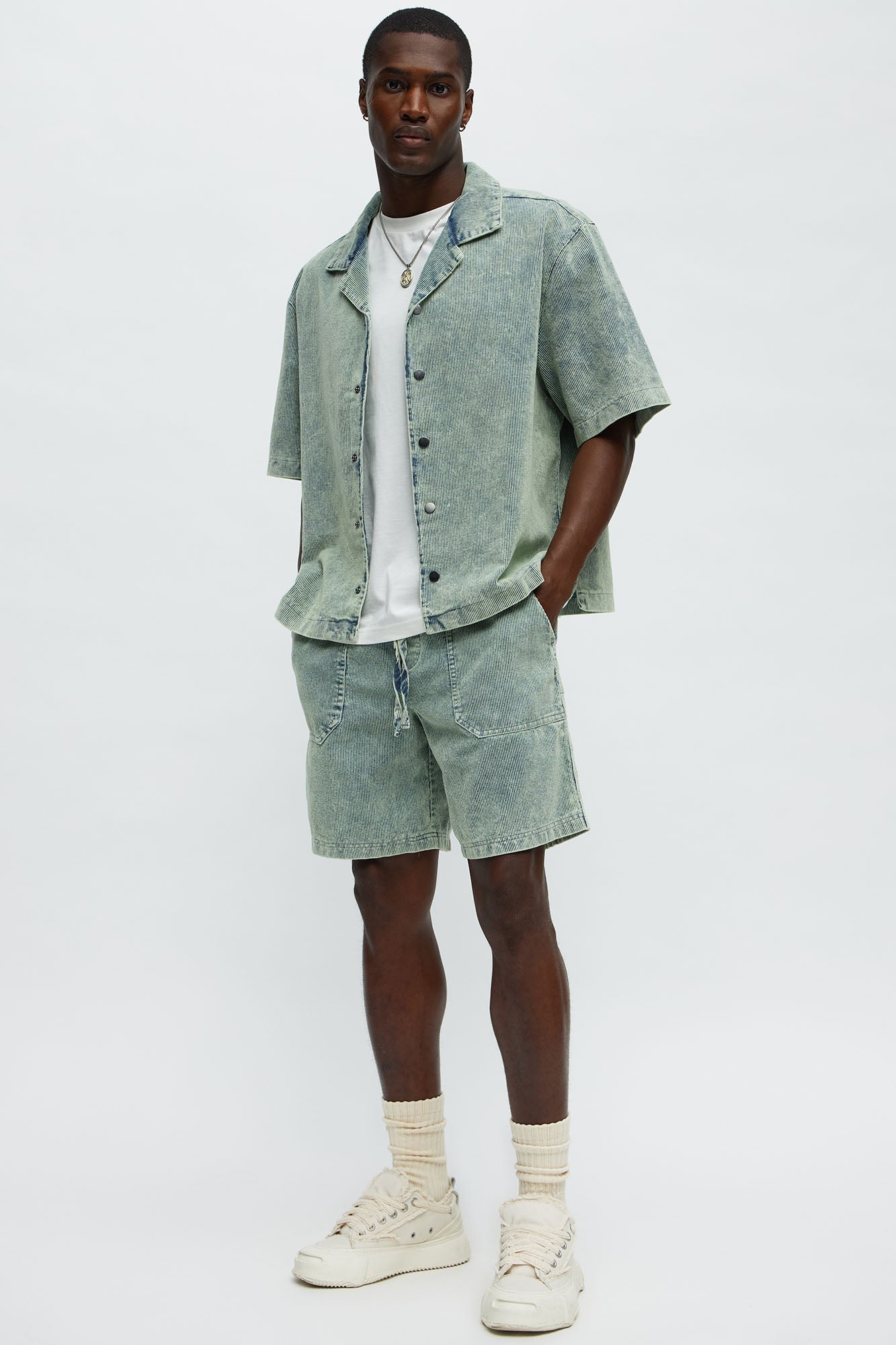 Ohio Corduroy Relaxed Shorts - Blue/combo