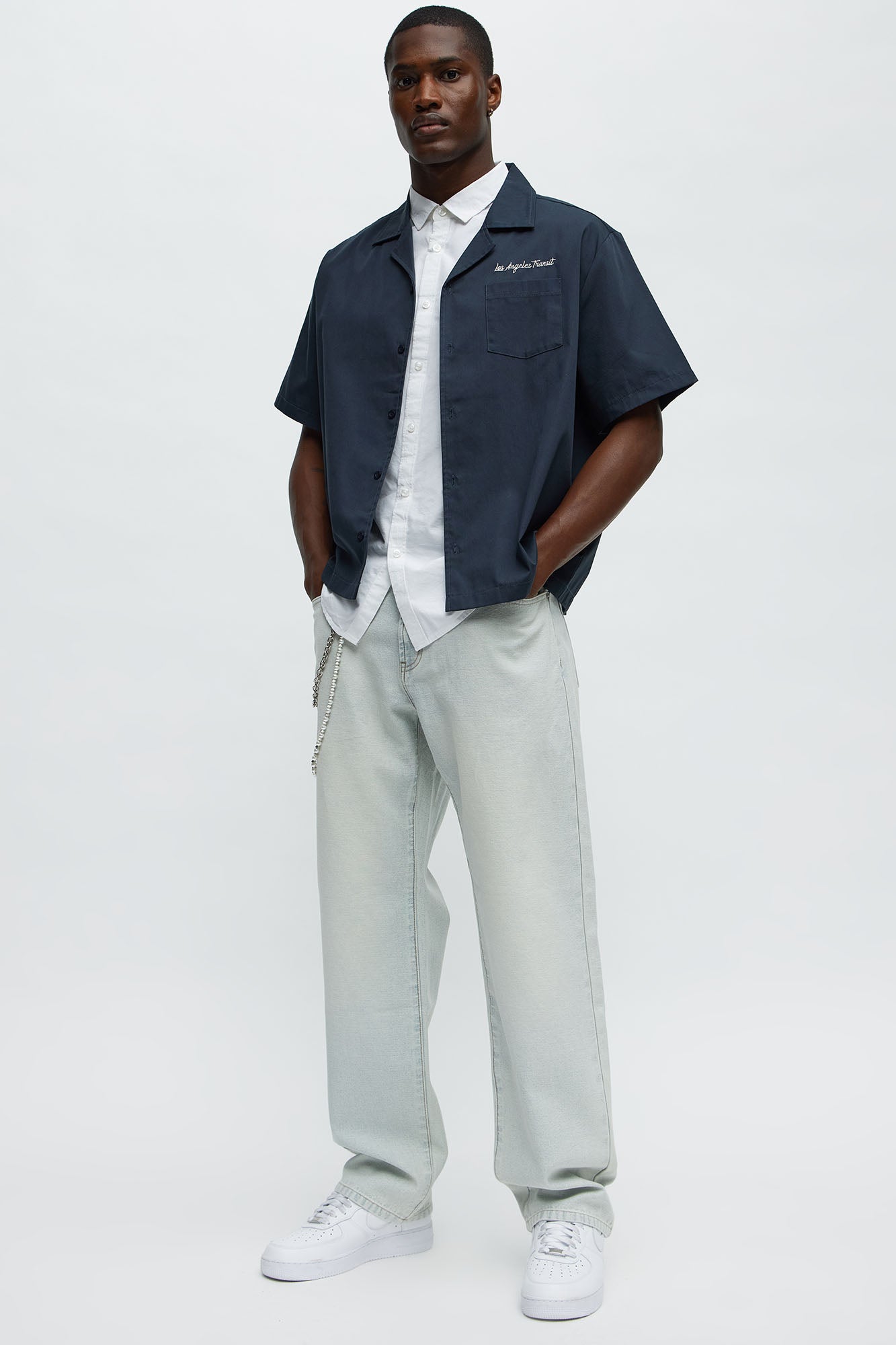 Inside Out Straight Jeans - Light Wash