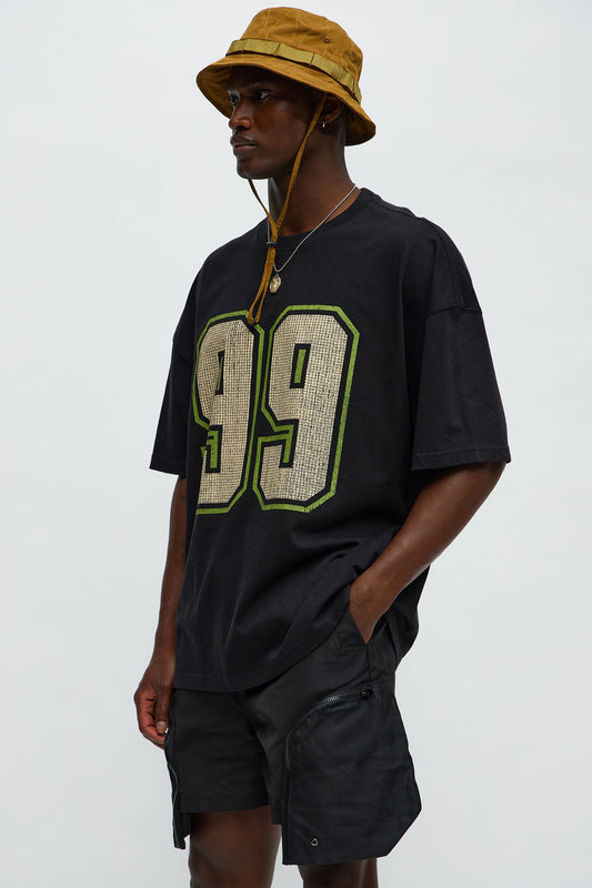 Athletic 99 Oversized Short Sleeve Tee - Black