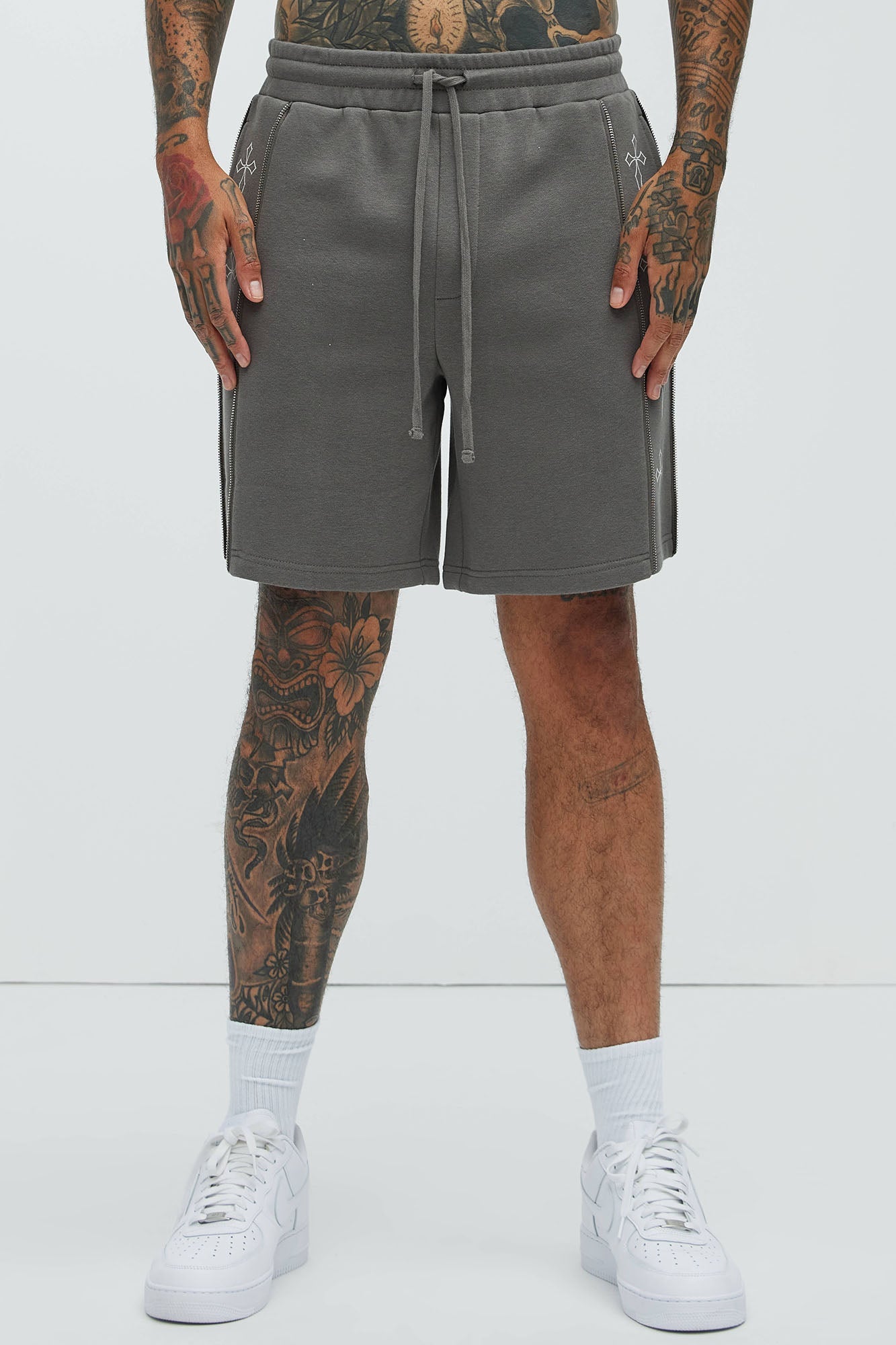 Tyson Cross Relaxed Shorts - Charcoal