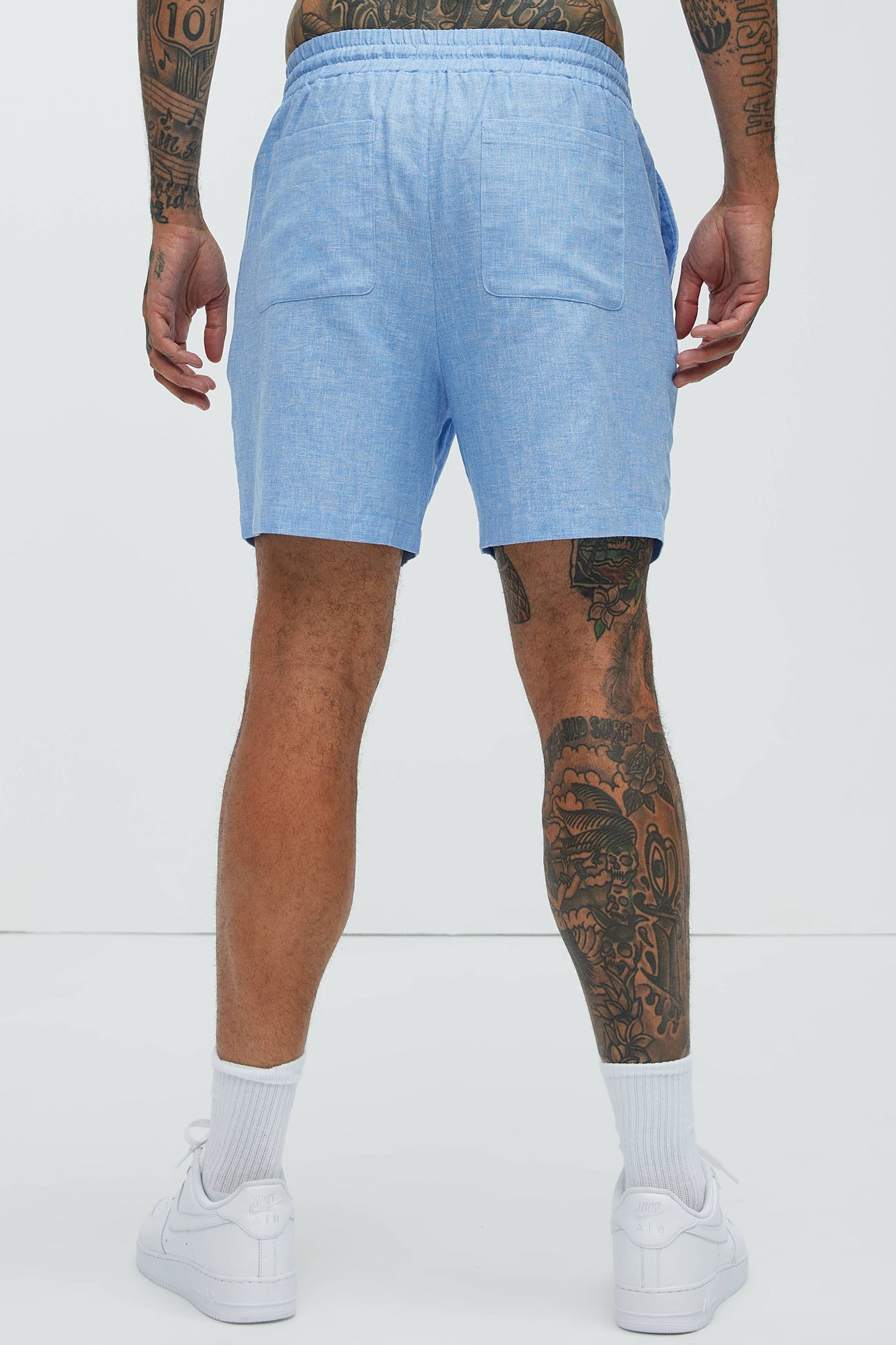 Bahamas Linen Shorts - Ice Blue
