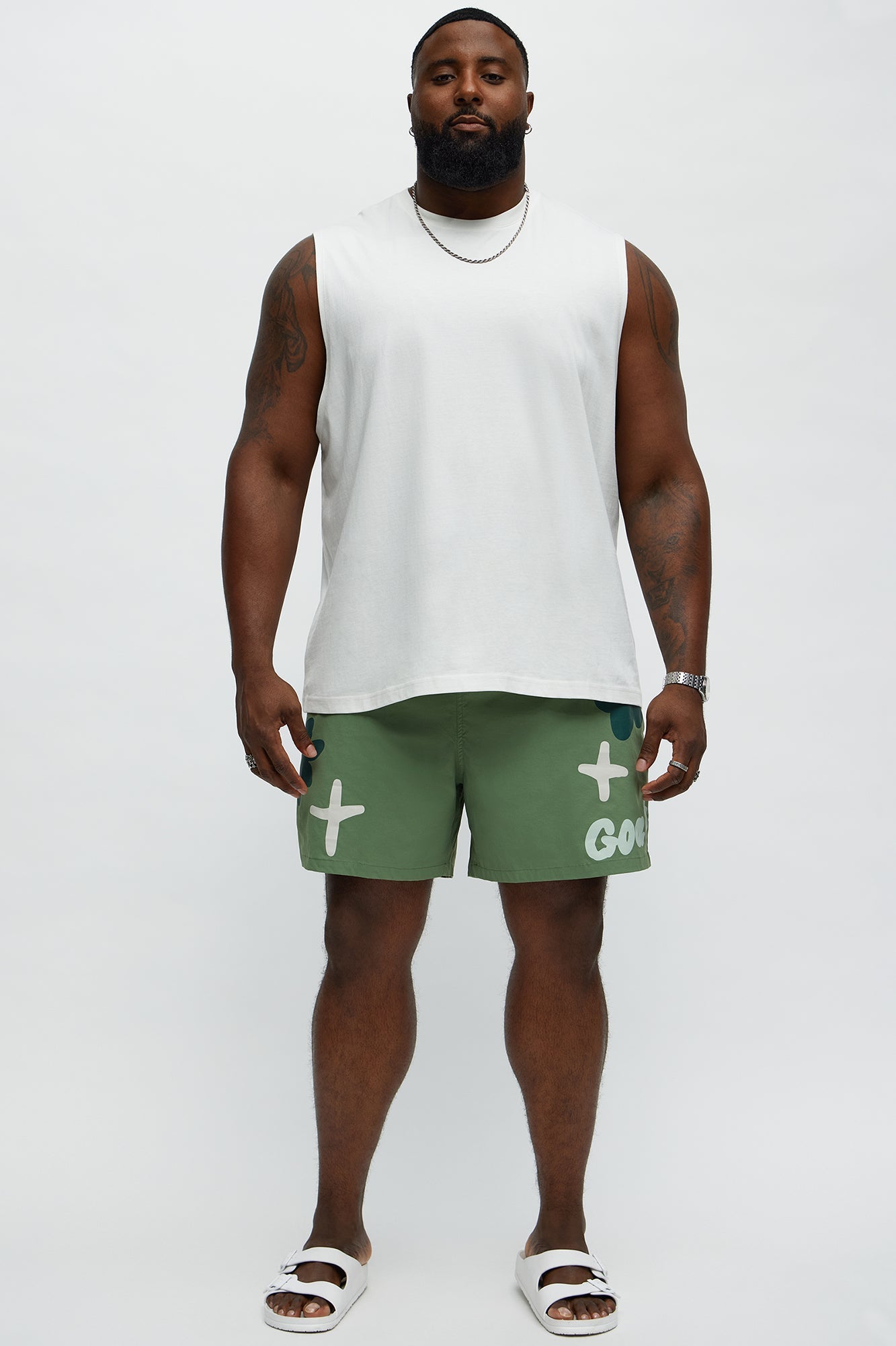 Goat And All Swim Mid Trunk - Sage