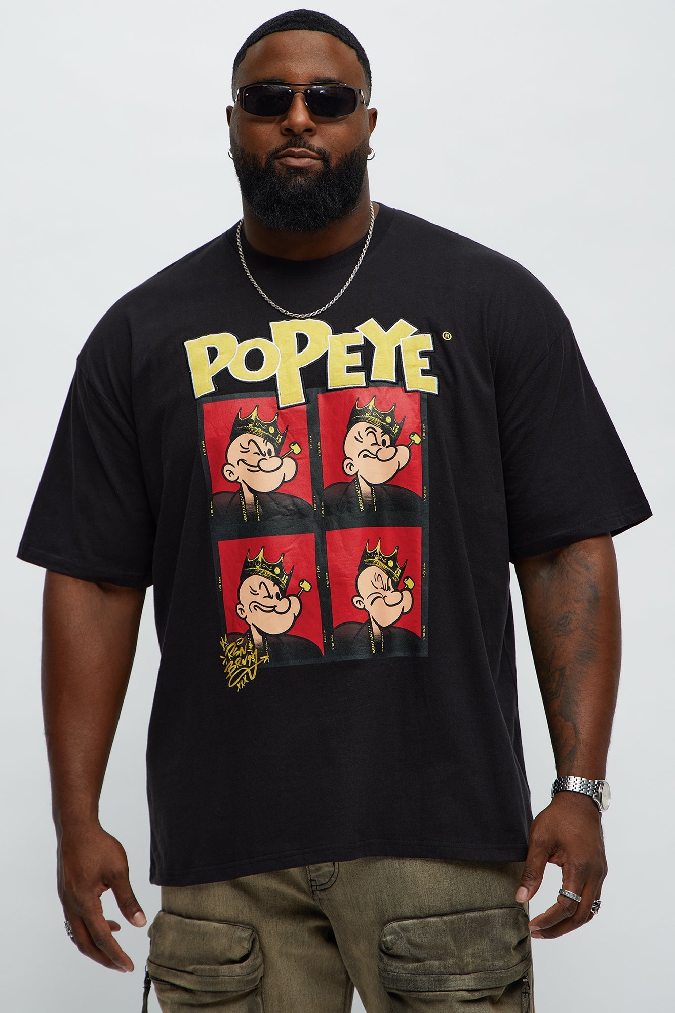 Popeye The King Short Sleeve Tee - Black
