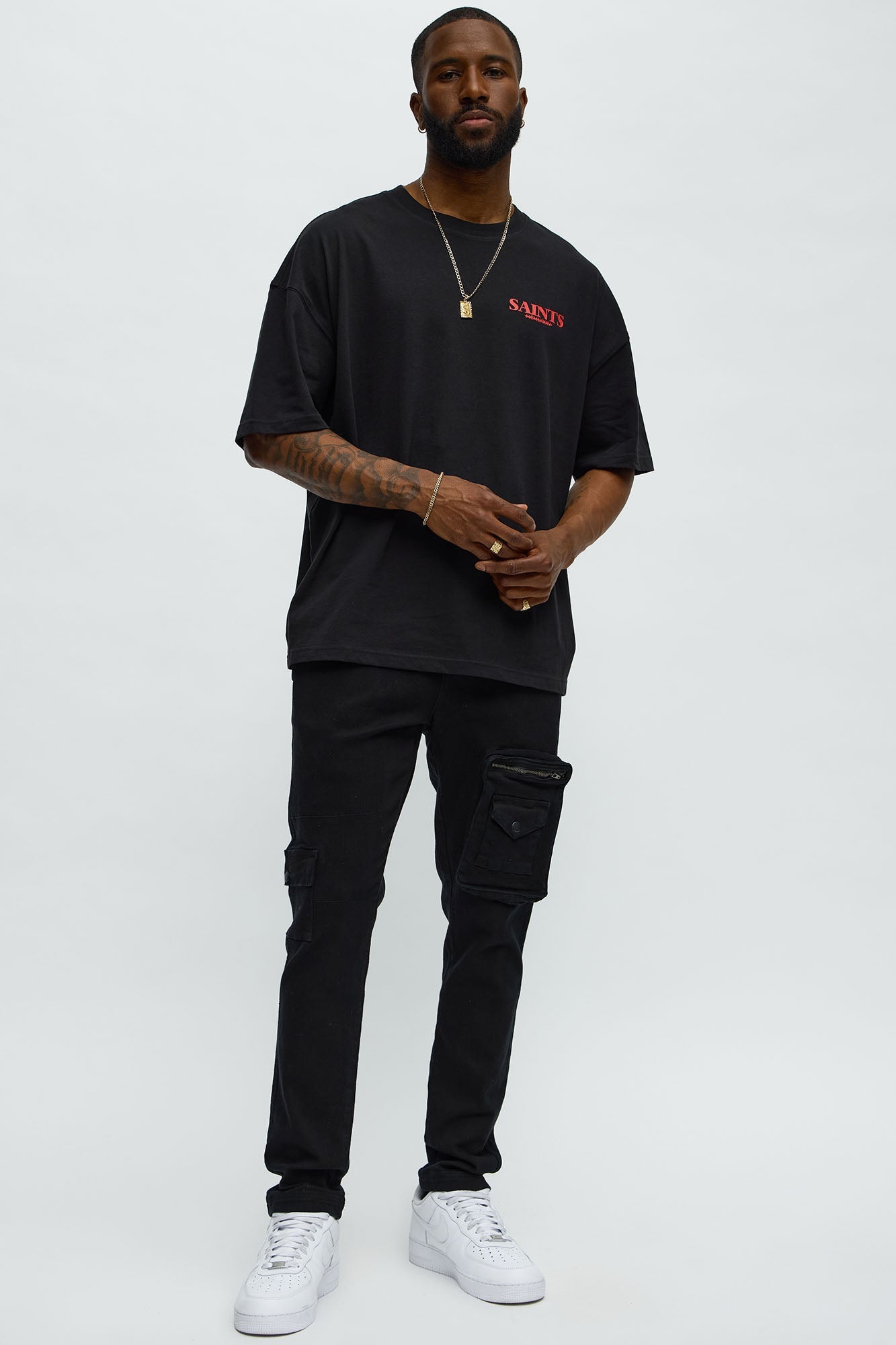 Unseen Saints Oversized Short Sleeve Tee - Black
