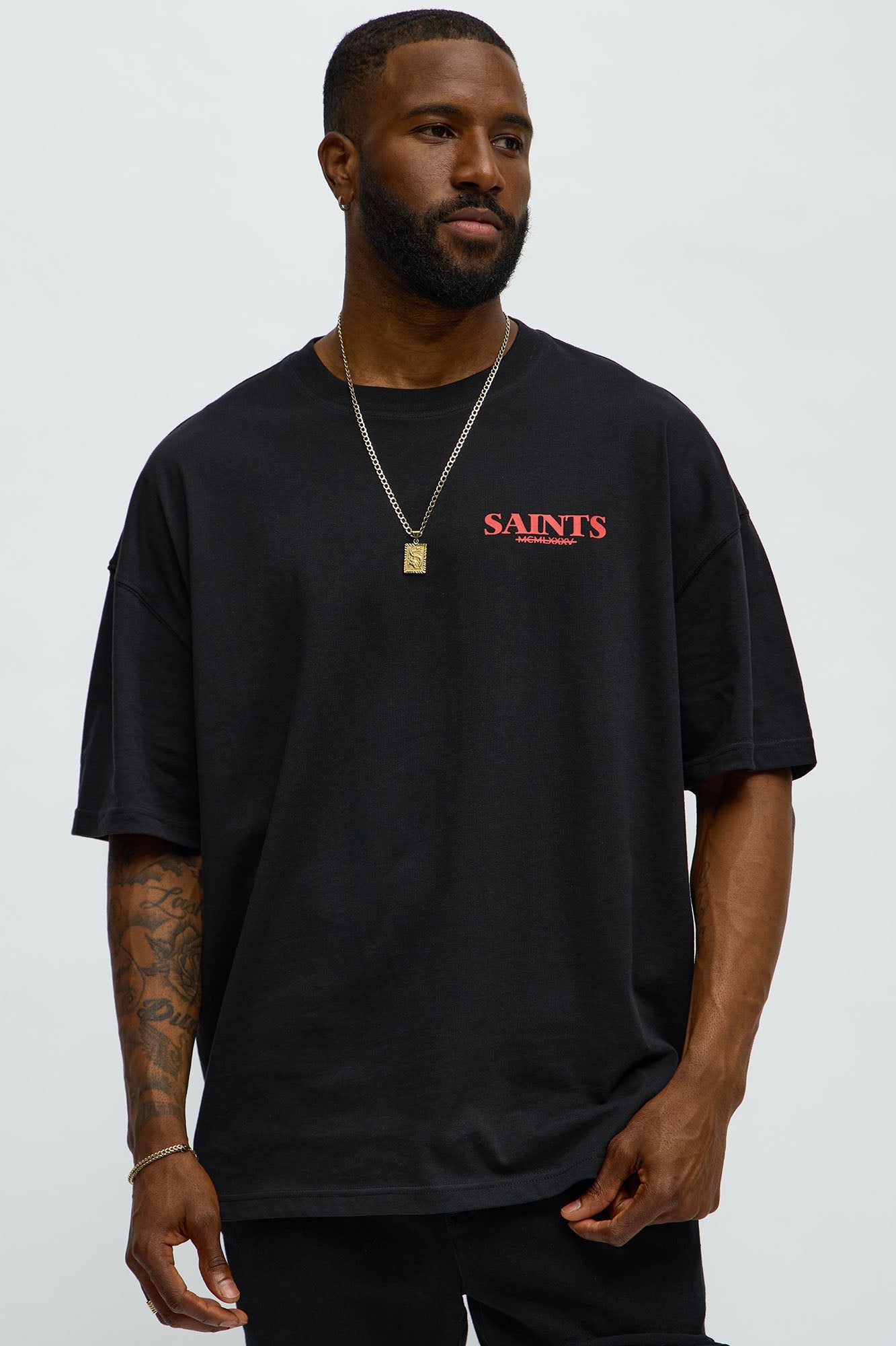 Unseen Saints Oversized Short Sleeve Tee - Black
