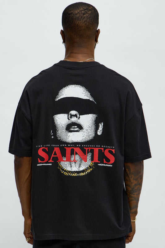 Unseen Saints Oversized Short Sleeve Tee - Black