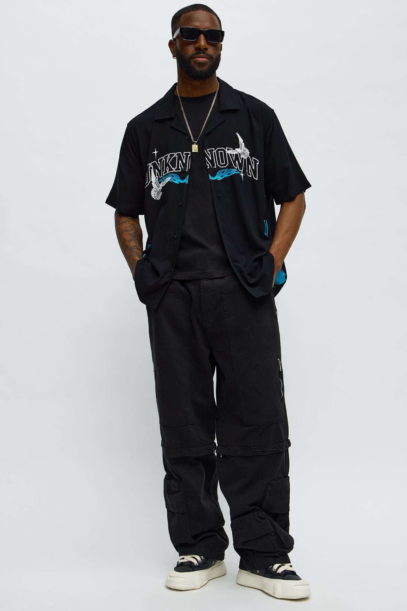 Maybe Next Time Zip Off Baggy Cargo Pants - Black