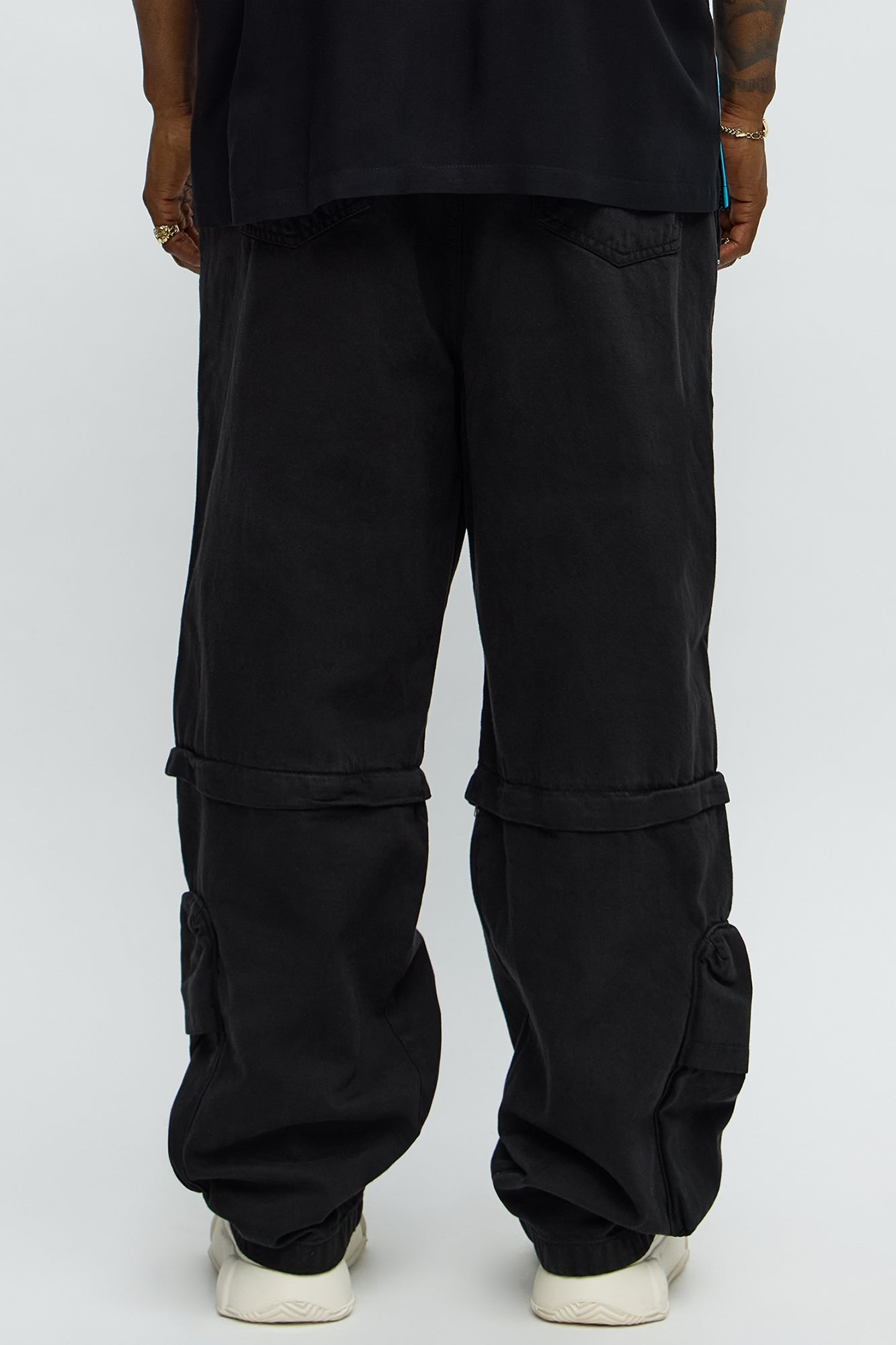 Maybe Next Time Zip Off Baggy Cargo Pants - Black
