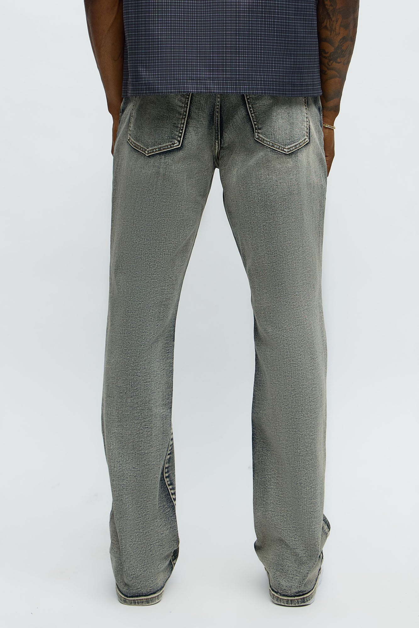 Faded Lance Stacked Slim Flare Jeans - Dark Wash