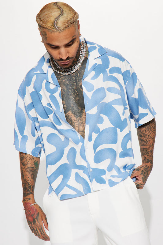 Bold Metric Cuban Shirt - White/combo