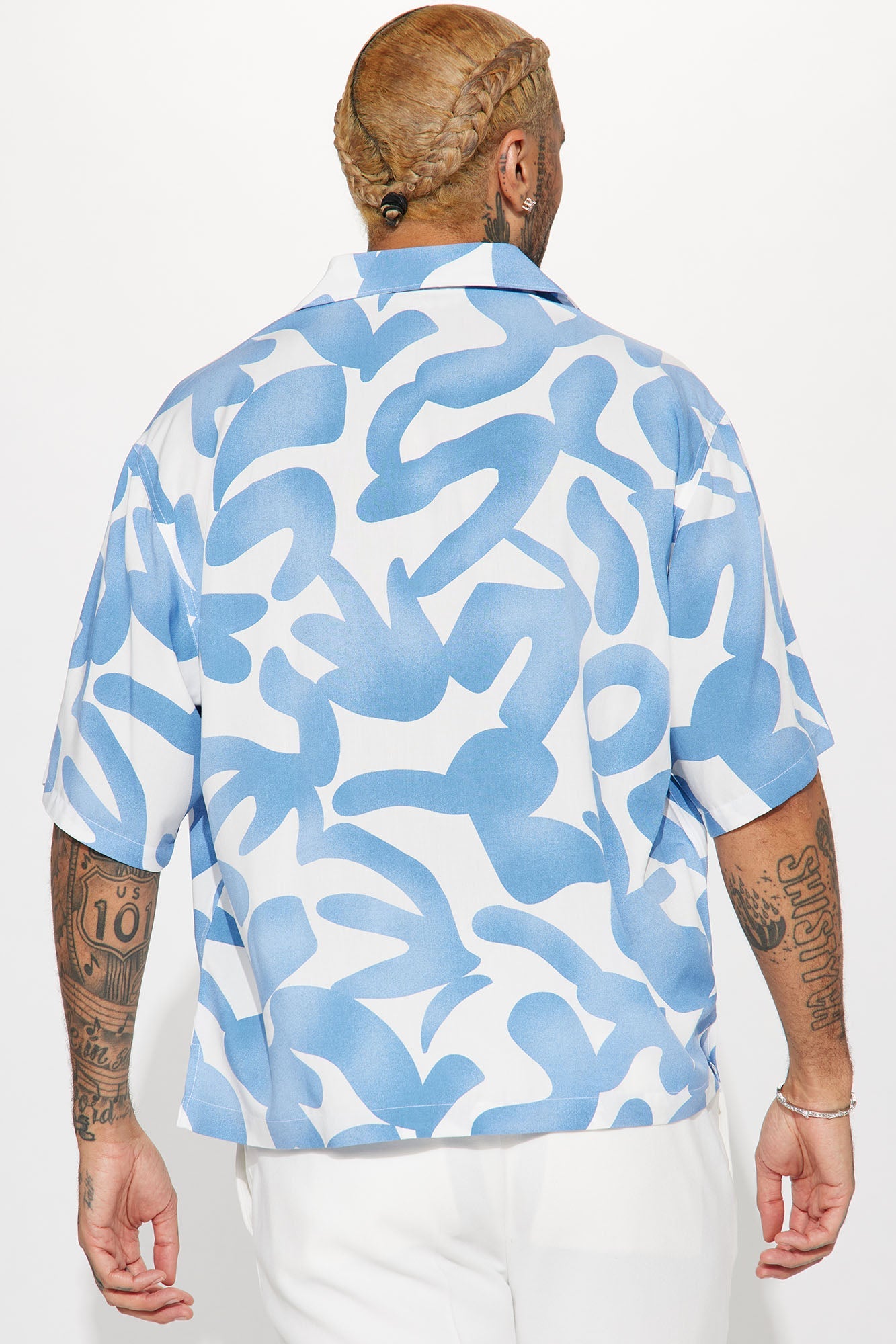 Bold Metric Cuban Shirt - White/combo