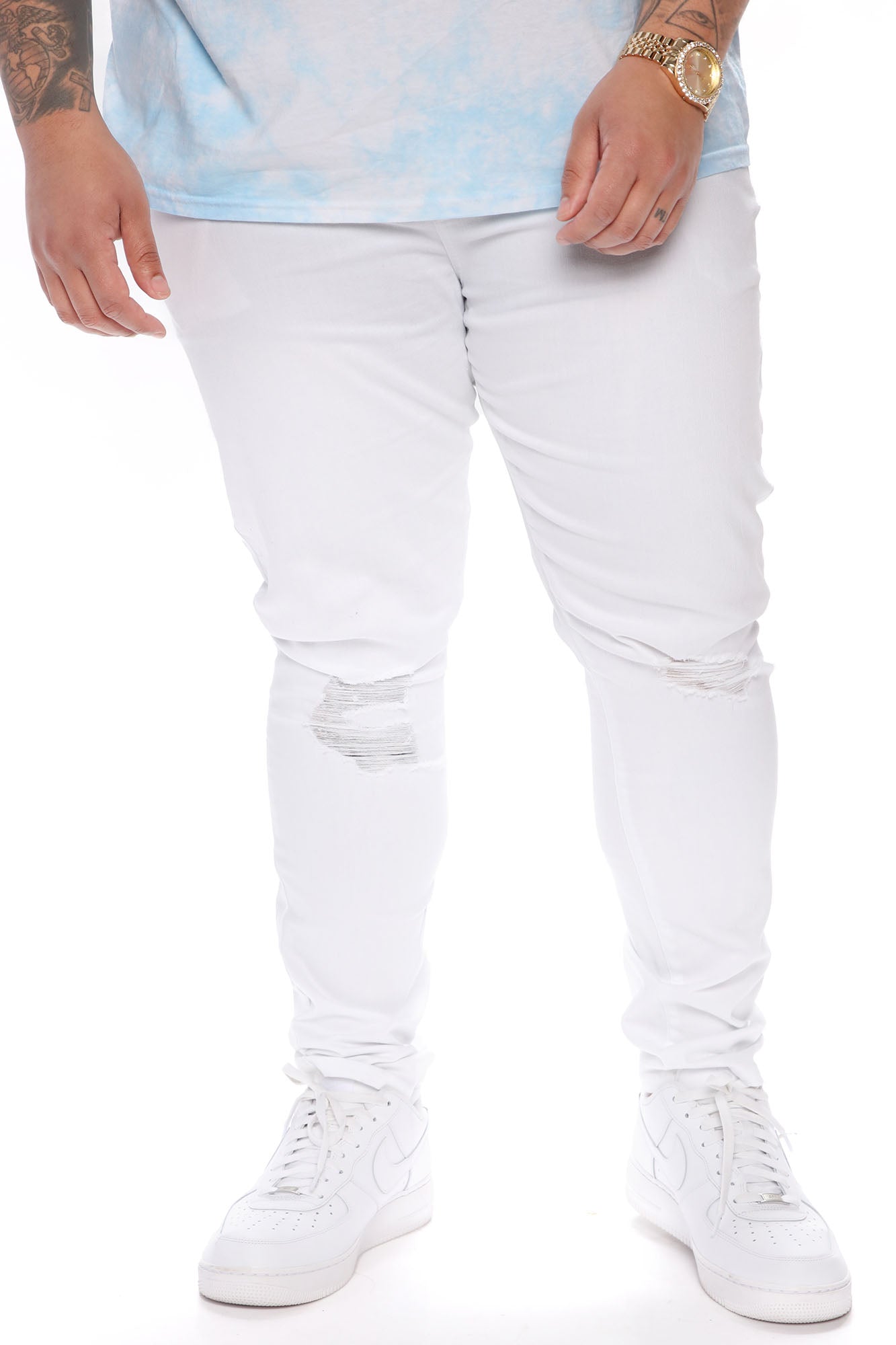 Cornell Ripped Skinny Jeans - White