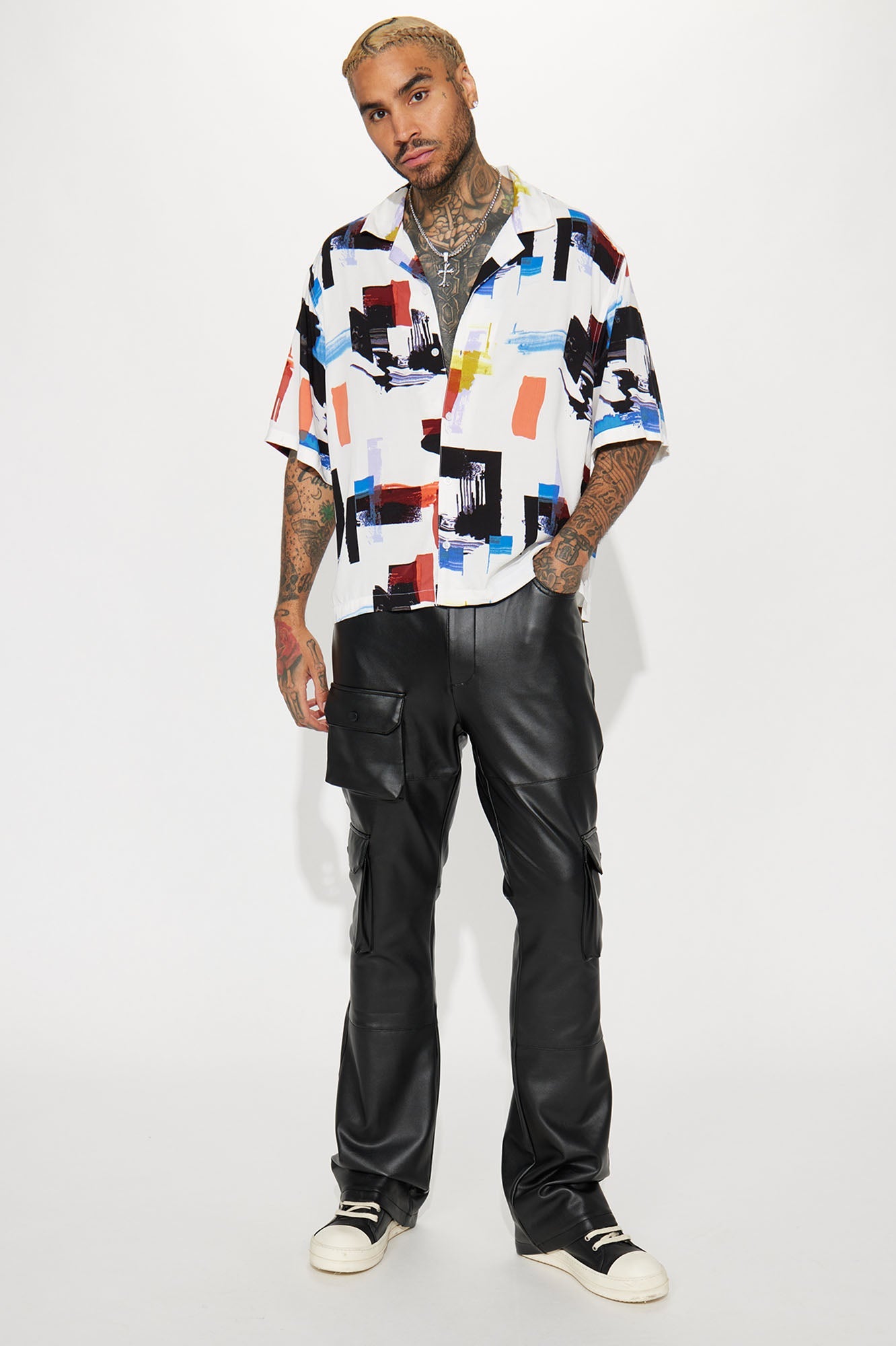 Brush Away Button Up Shirt - White/combo