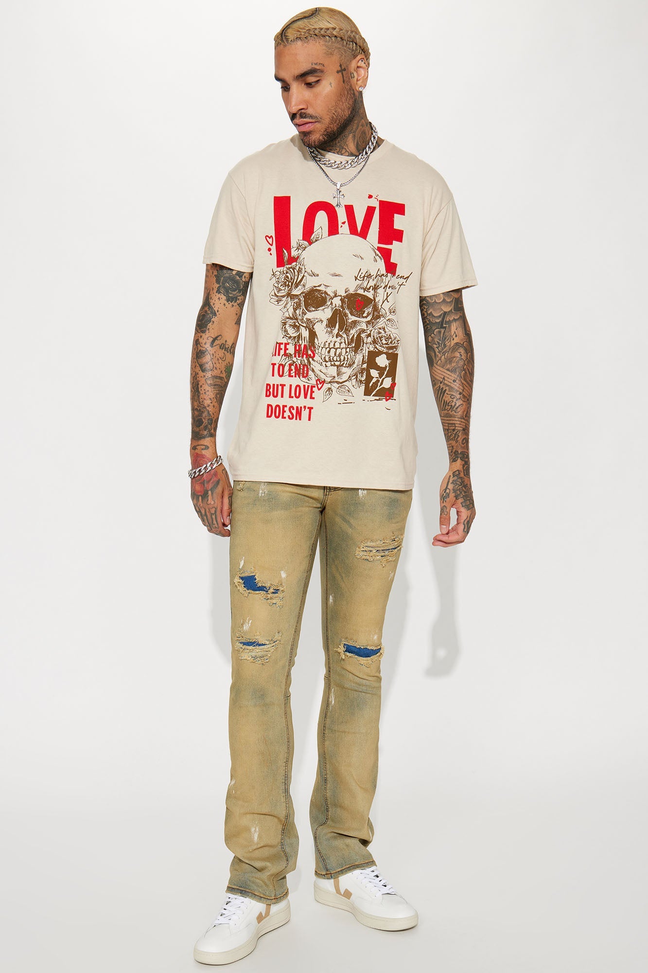 Love Doesn't End Short Sleeve Tee - Tan