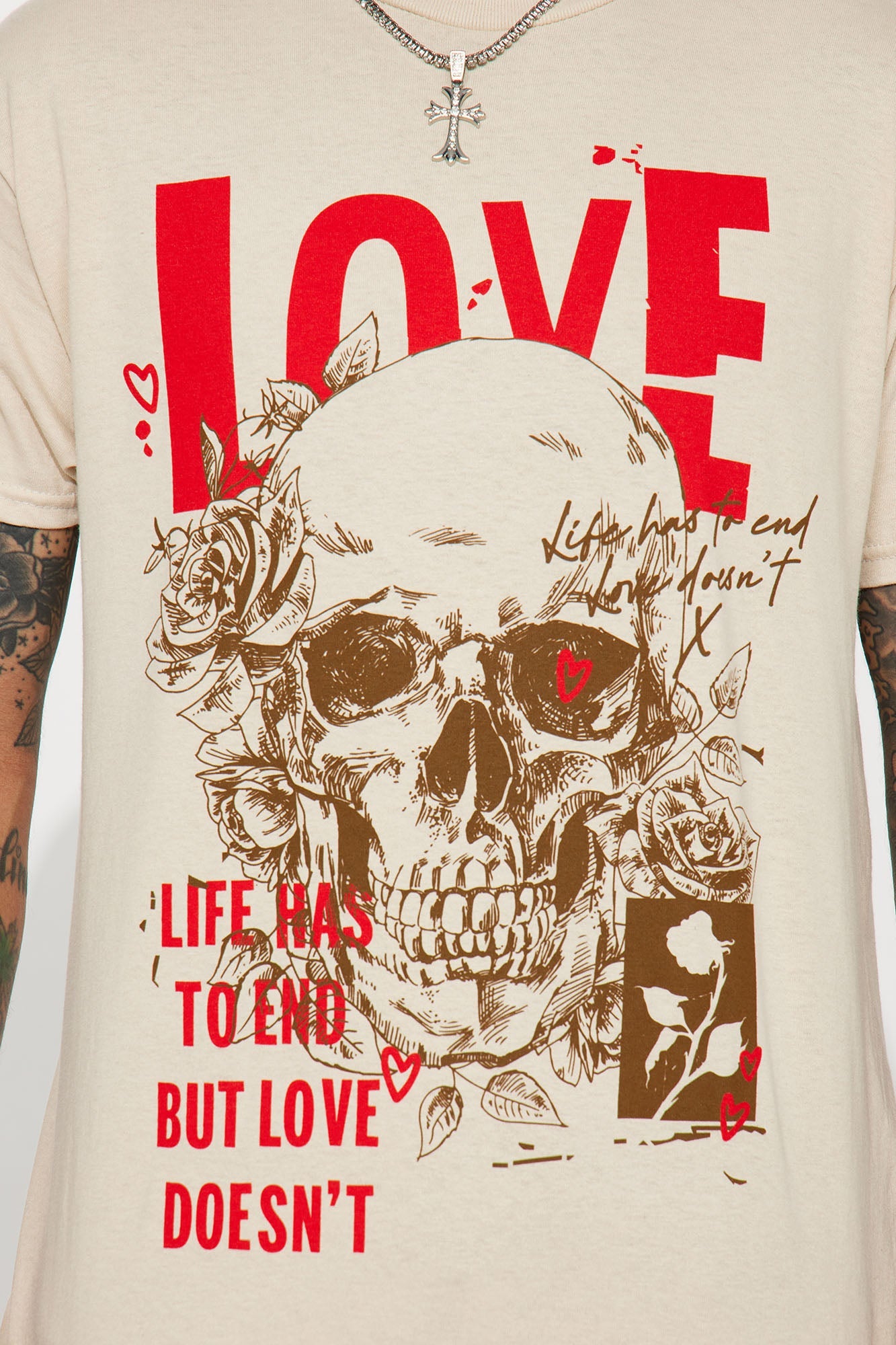 Love Doesn't End Short Sleeve Tee - Tan