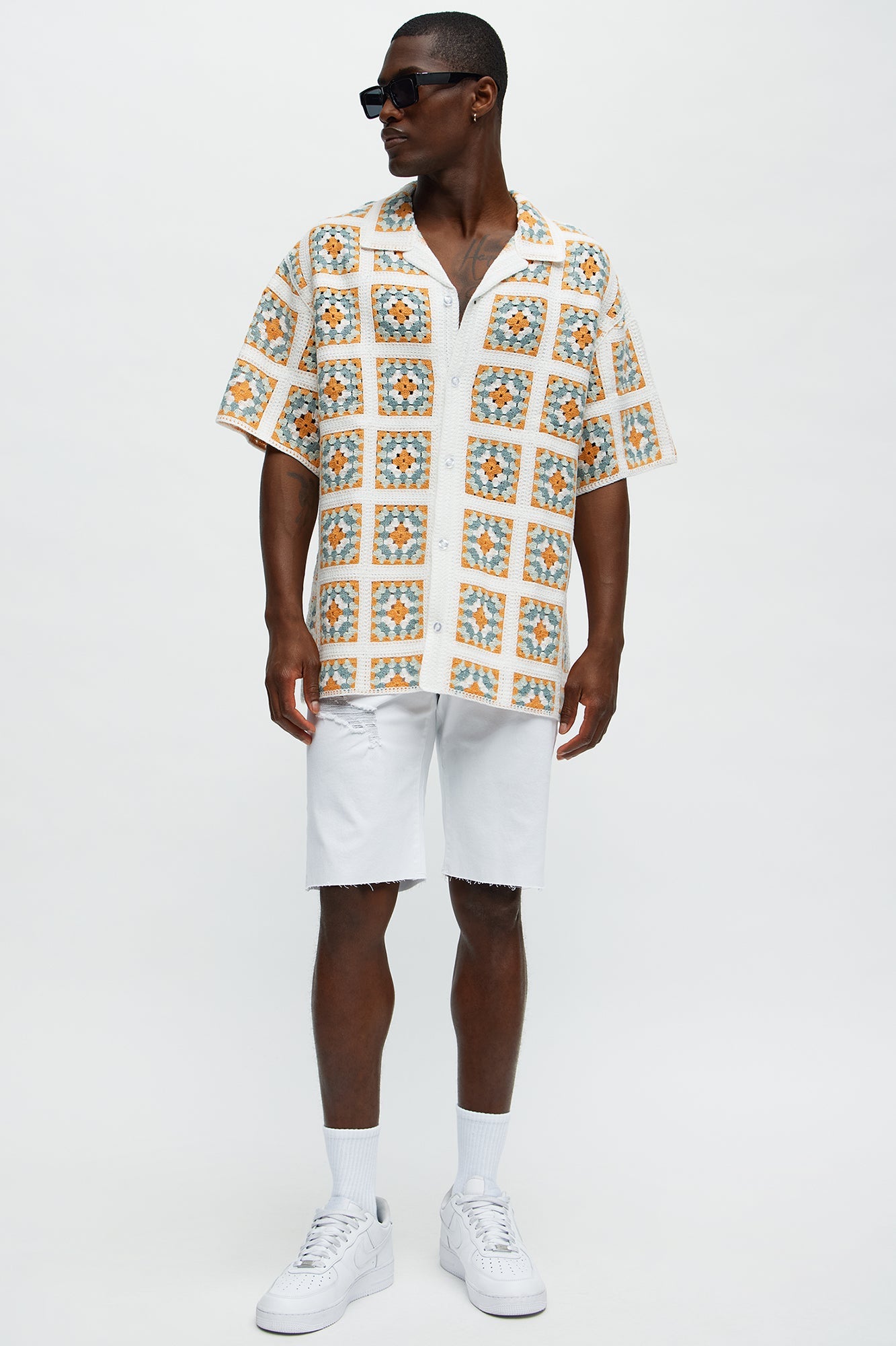 Nolan Textured Shirt - White/combo