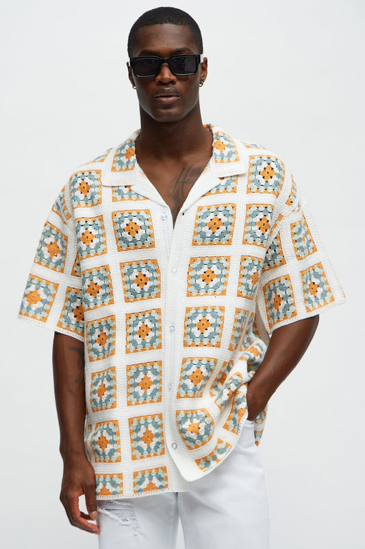 Nolan Textured Shirt - White/combo