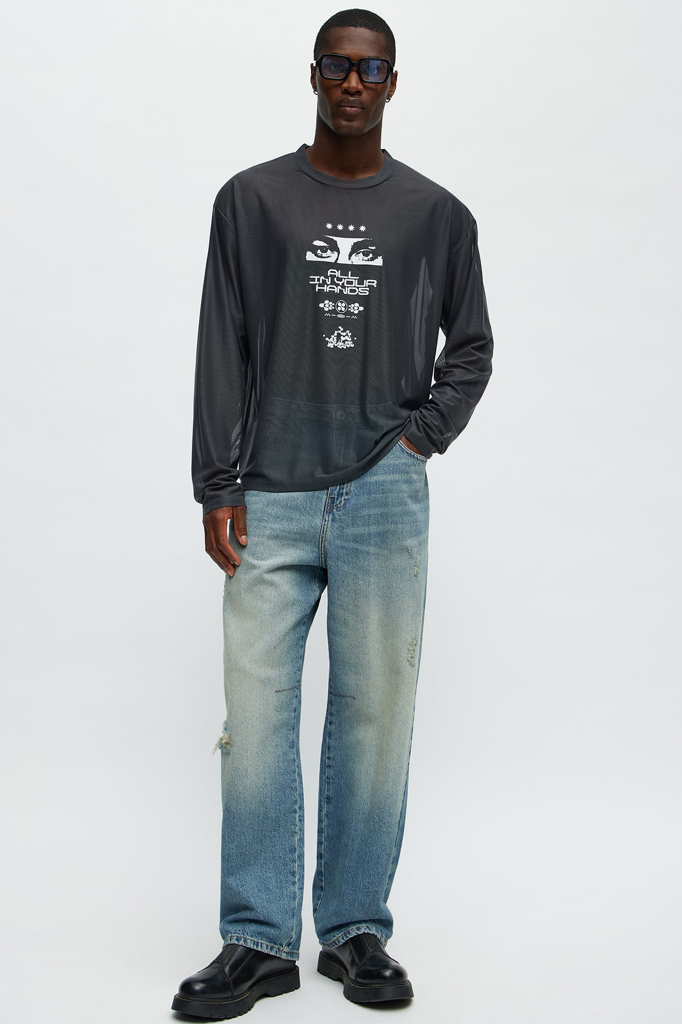 In The Bay Baggy Jeans - Medium Blue Wash