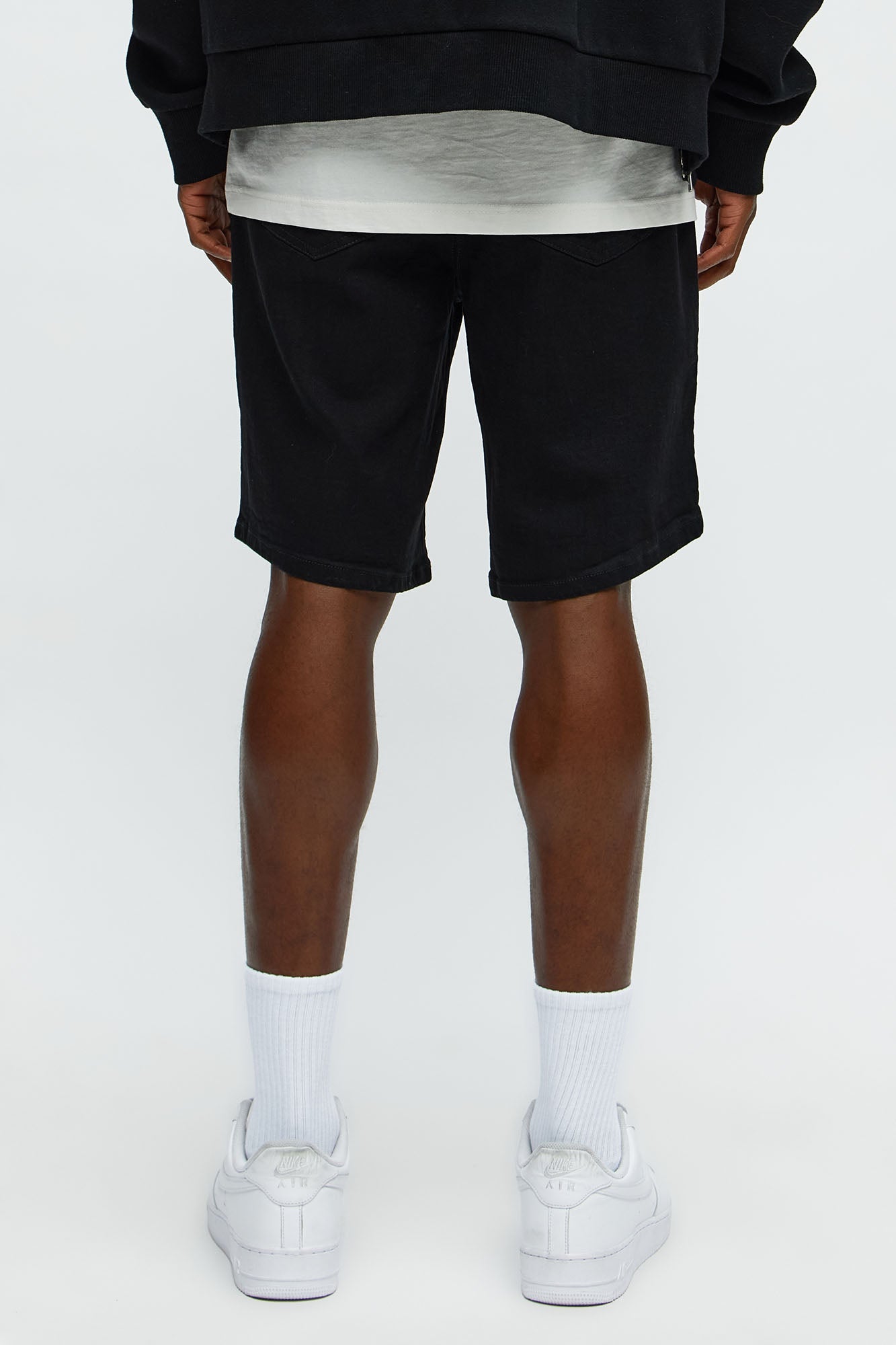 Mike Relaxed Denim Shorts - Black