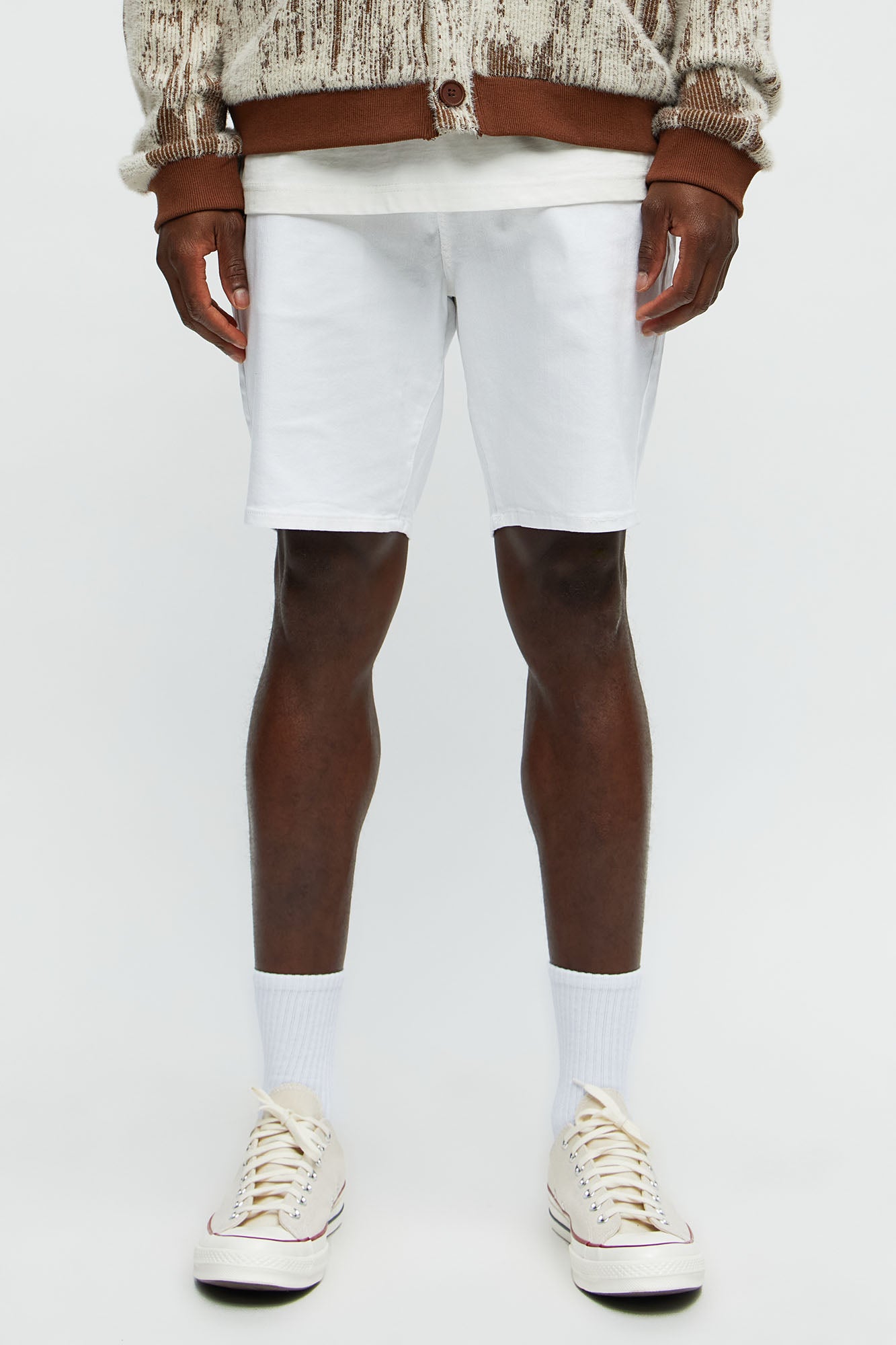 Cornell Slim Denim Shorts - White