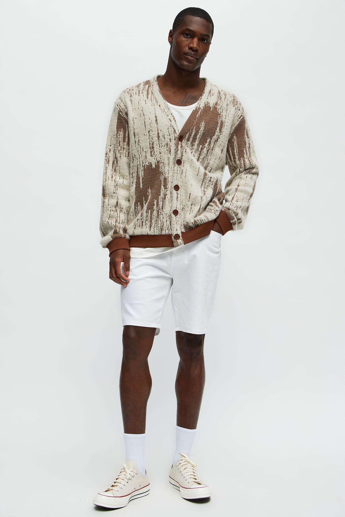 Cornell Slim Denim Shorts - White