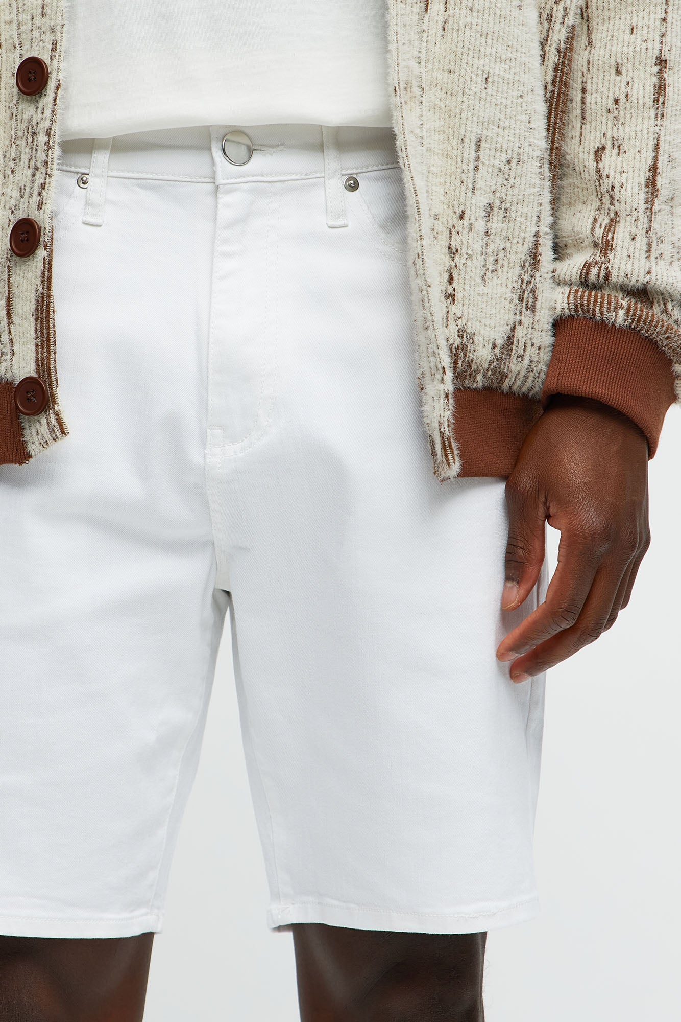 Cornell Slim Denim Shorts - White