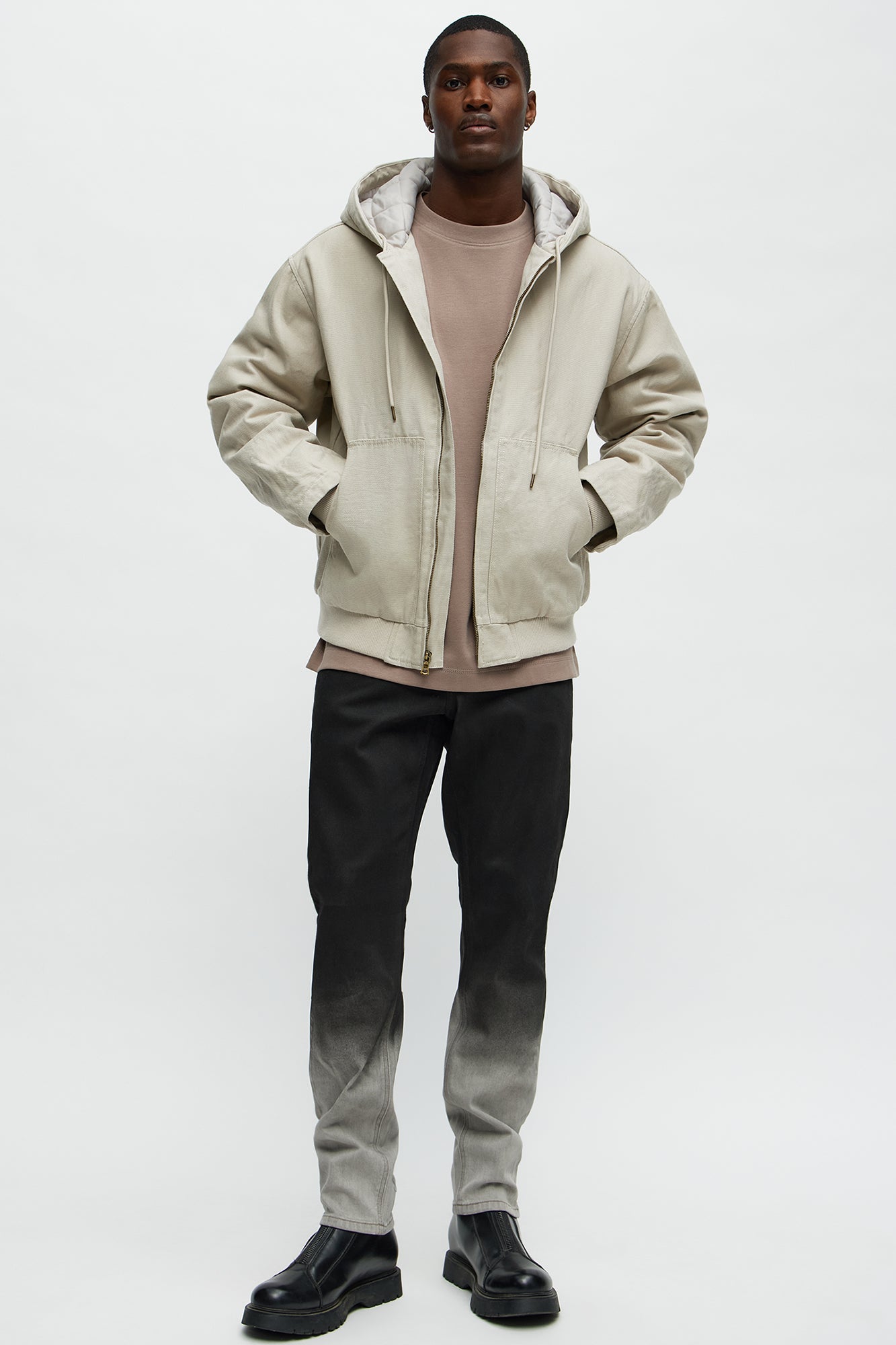 Slim Out And Dipped Jeans - Black