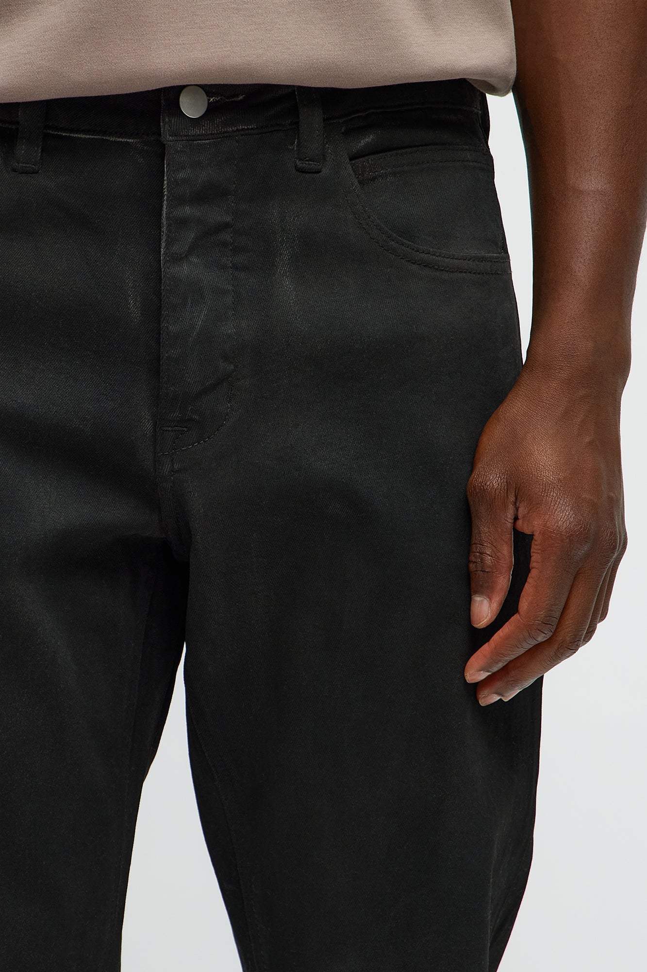 Slim Out And Dipped Jeans - Black