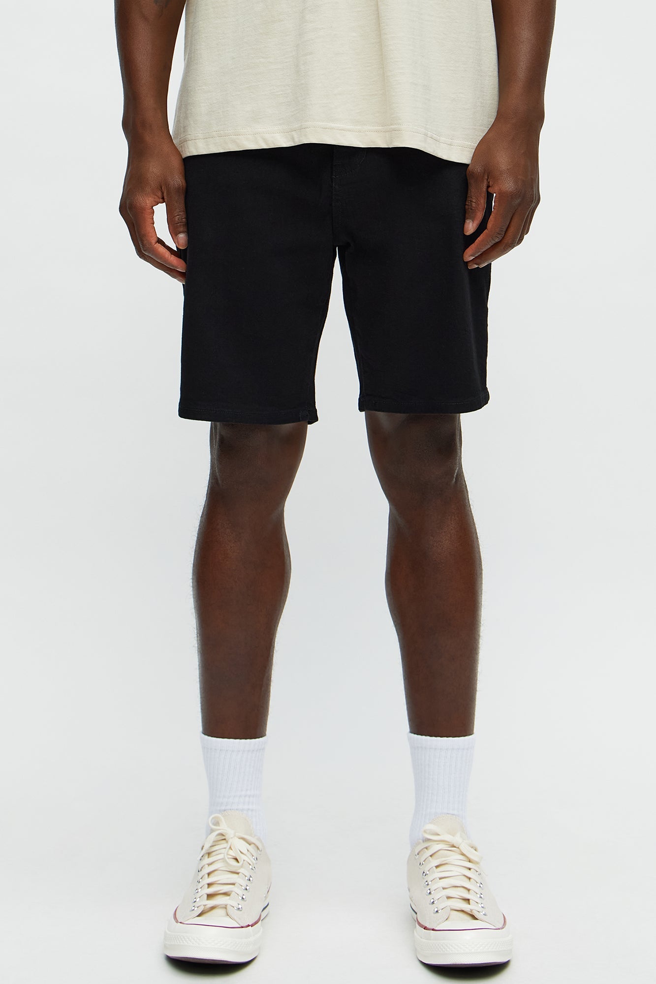 Cornell Slim Denim Shorts - Black