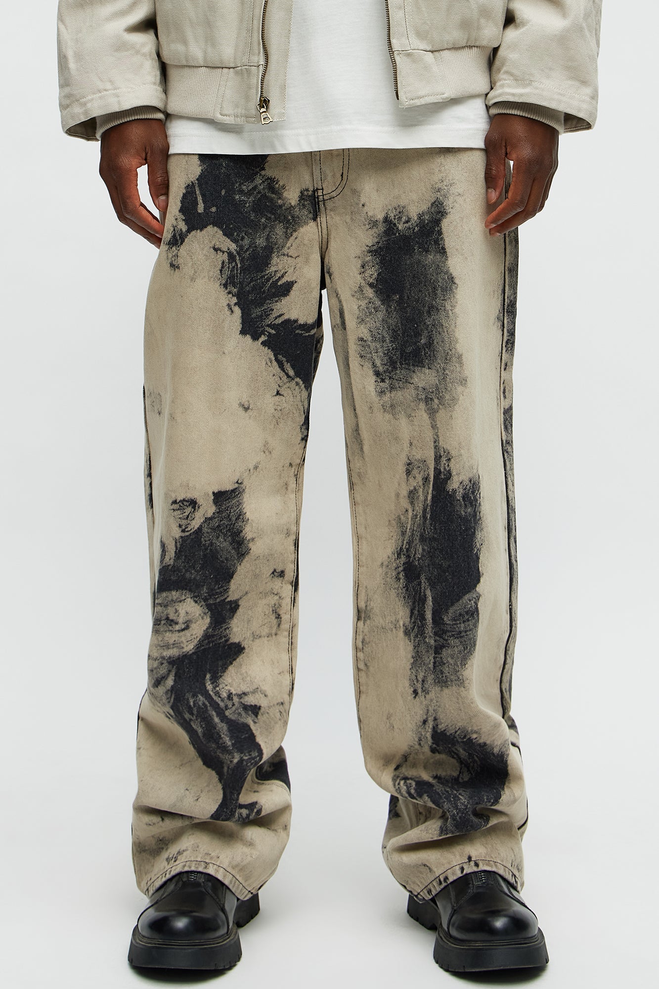 Shadow Fade Baggy Jeans - Grey/Smoke