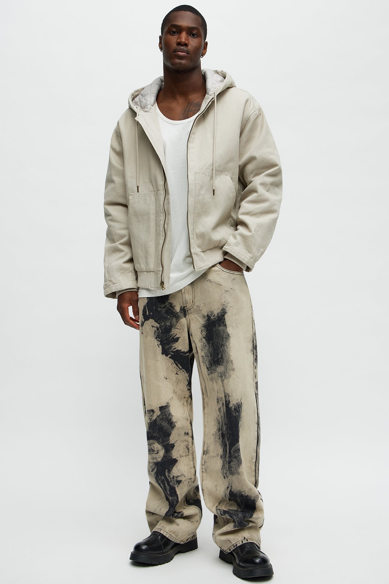 Shadow Fade Baggy Jeans - Grey/Smoke