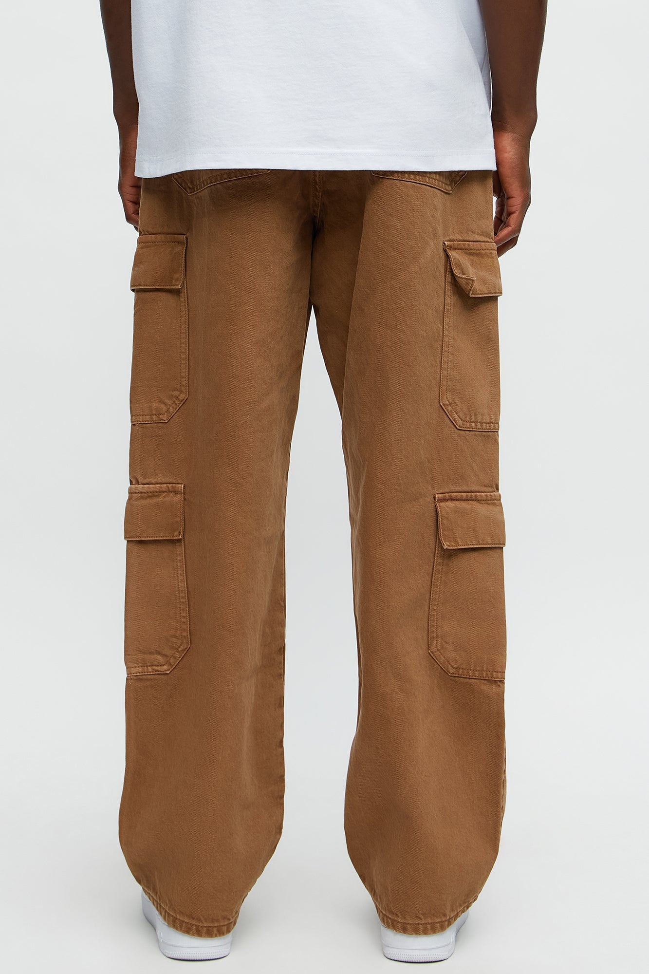 Build Up Baggy Cargo Jeans - Brown