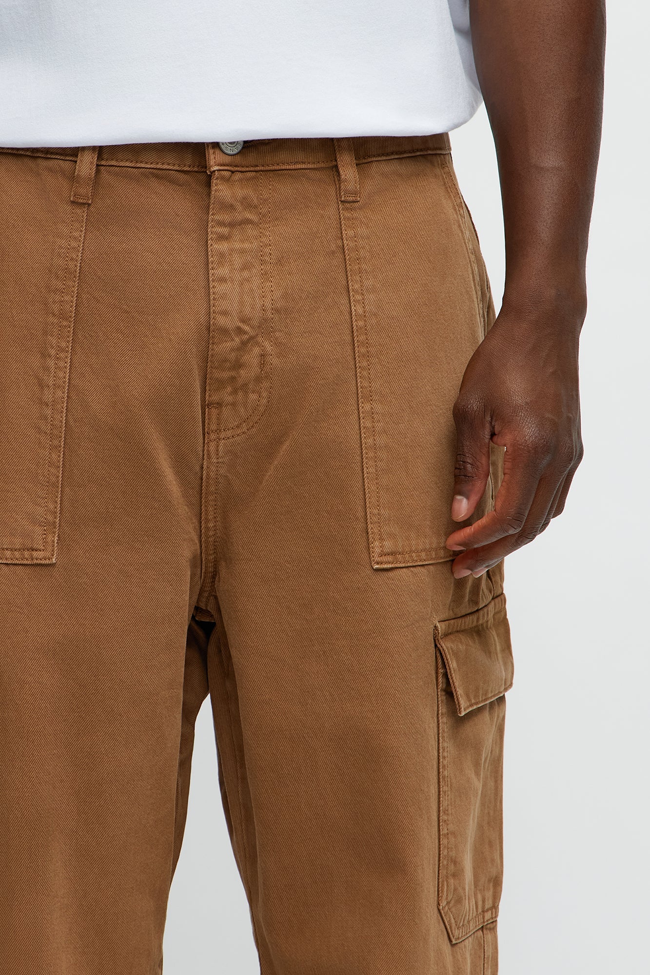 Build Up Baggy Cargo Jeans - Brown