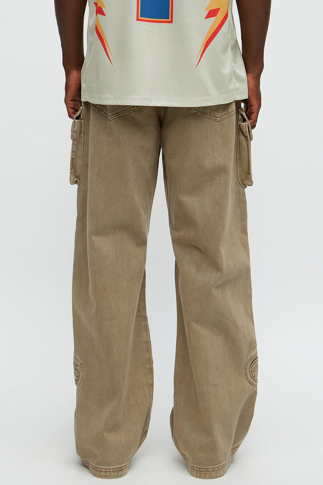 Time To Go Paneled Baggy Jeans - Brown