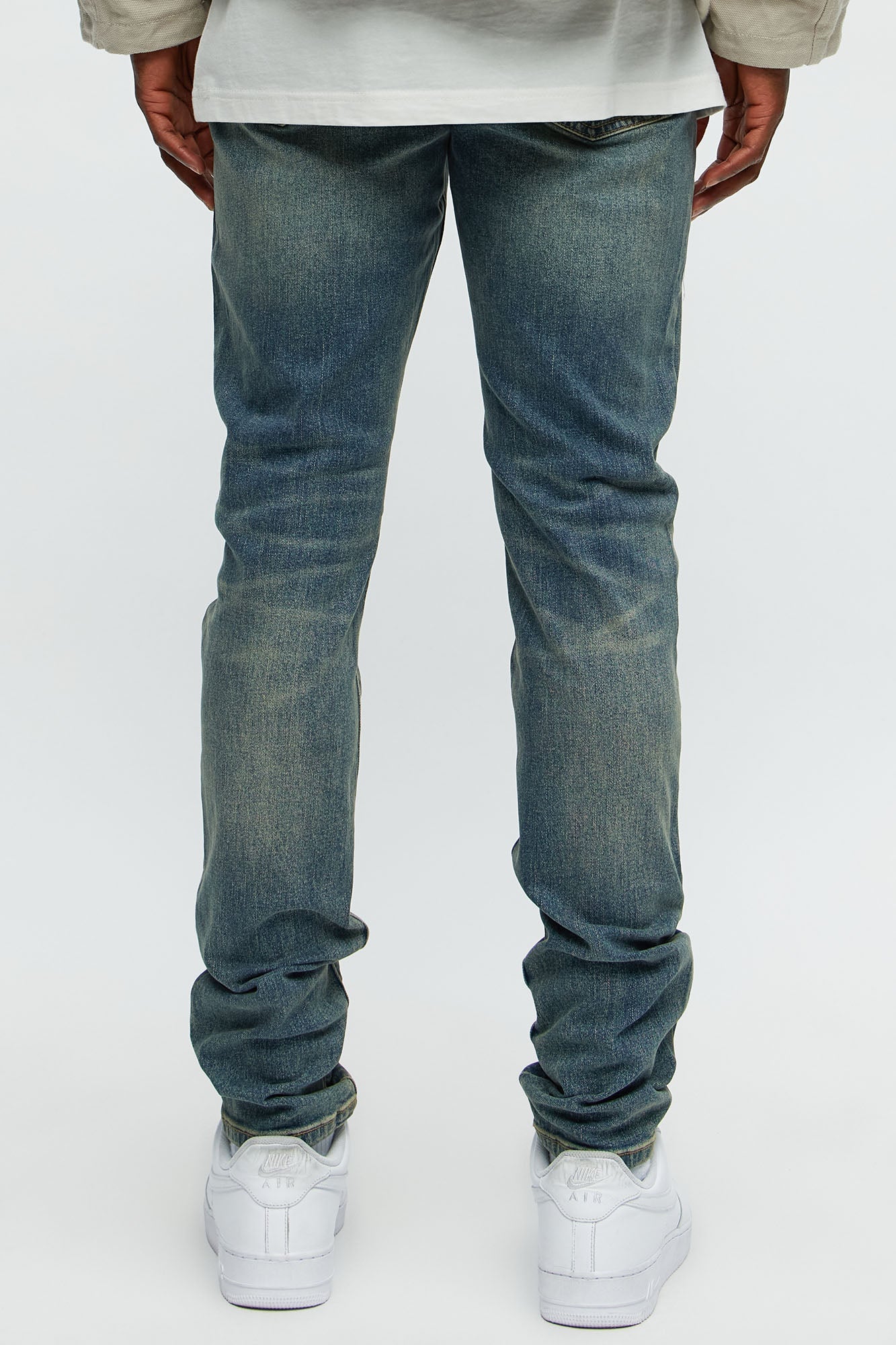 Look At Me Stacked Skinny Jeans - Vintage Blue Wash
