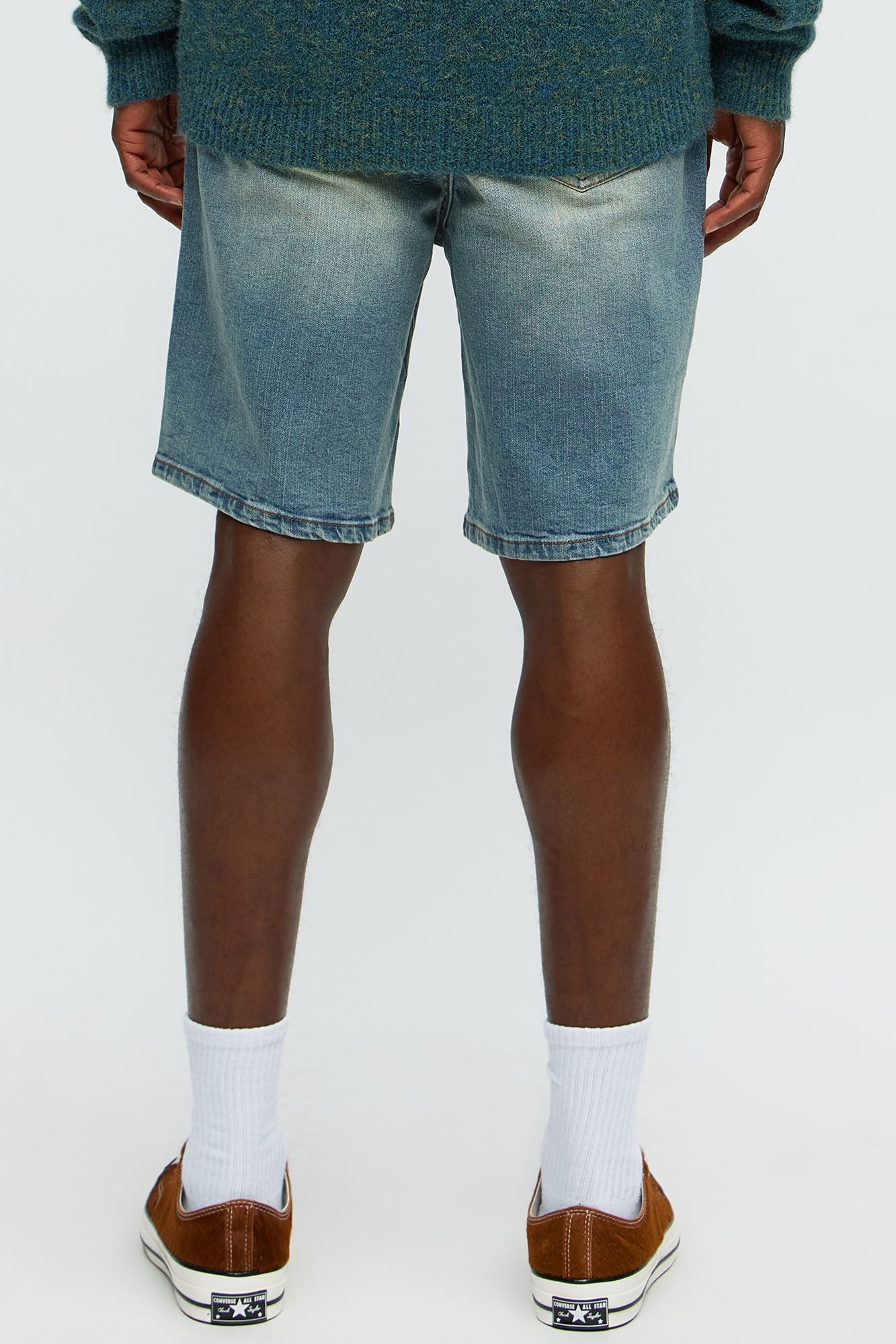 Mike Relaxed Denim Shorts - Medium Wash